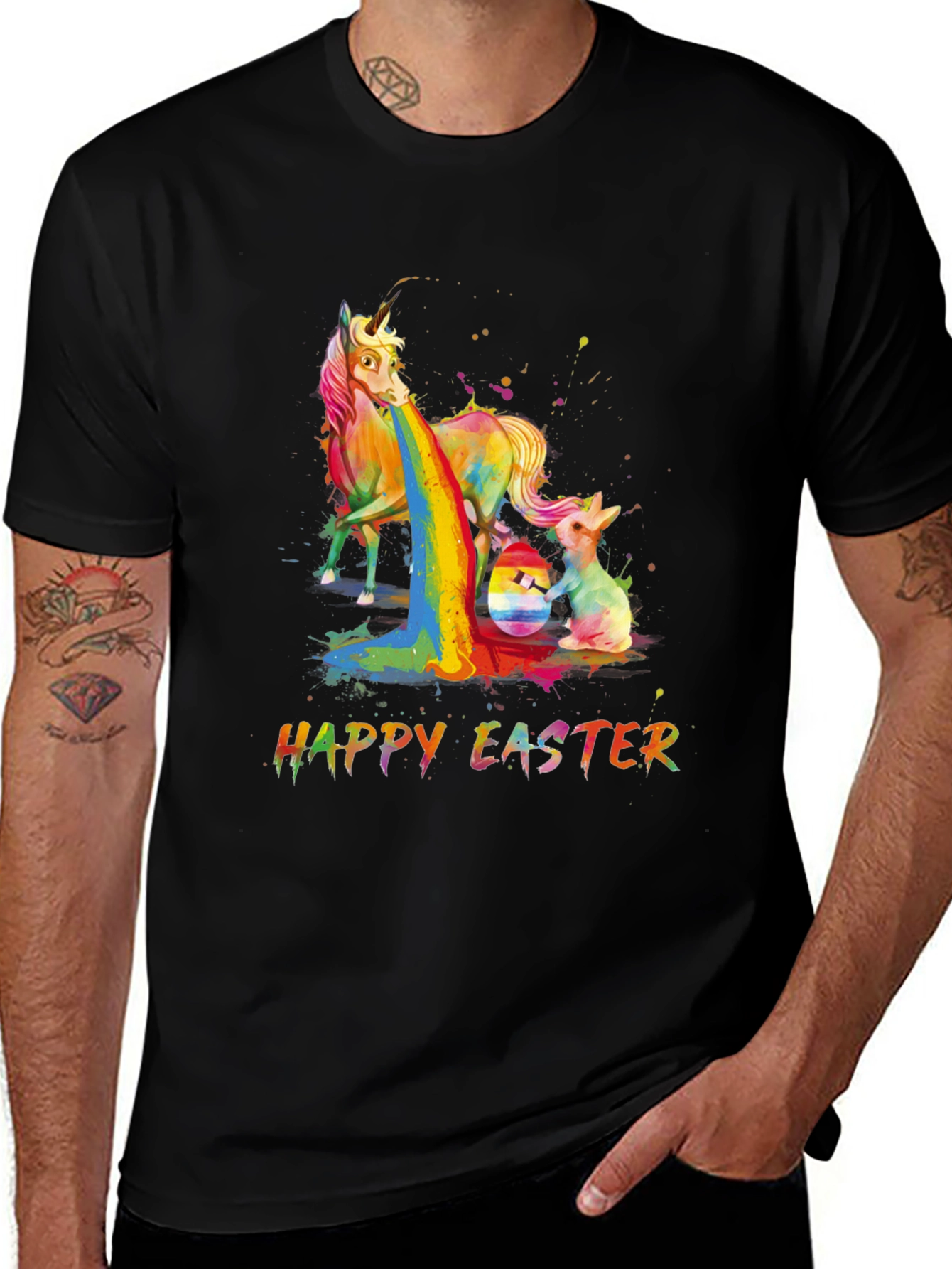 Happy Easter Unicorn Rainbow T-Shirt