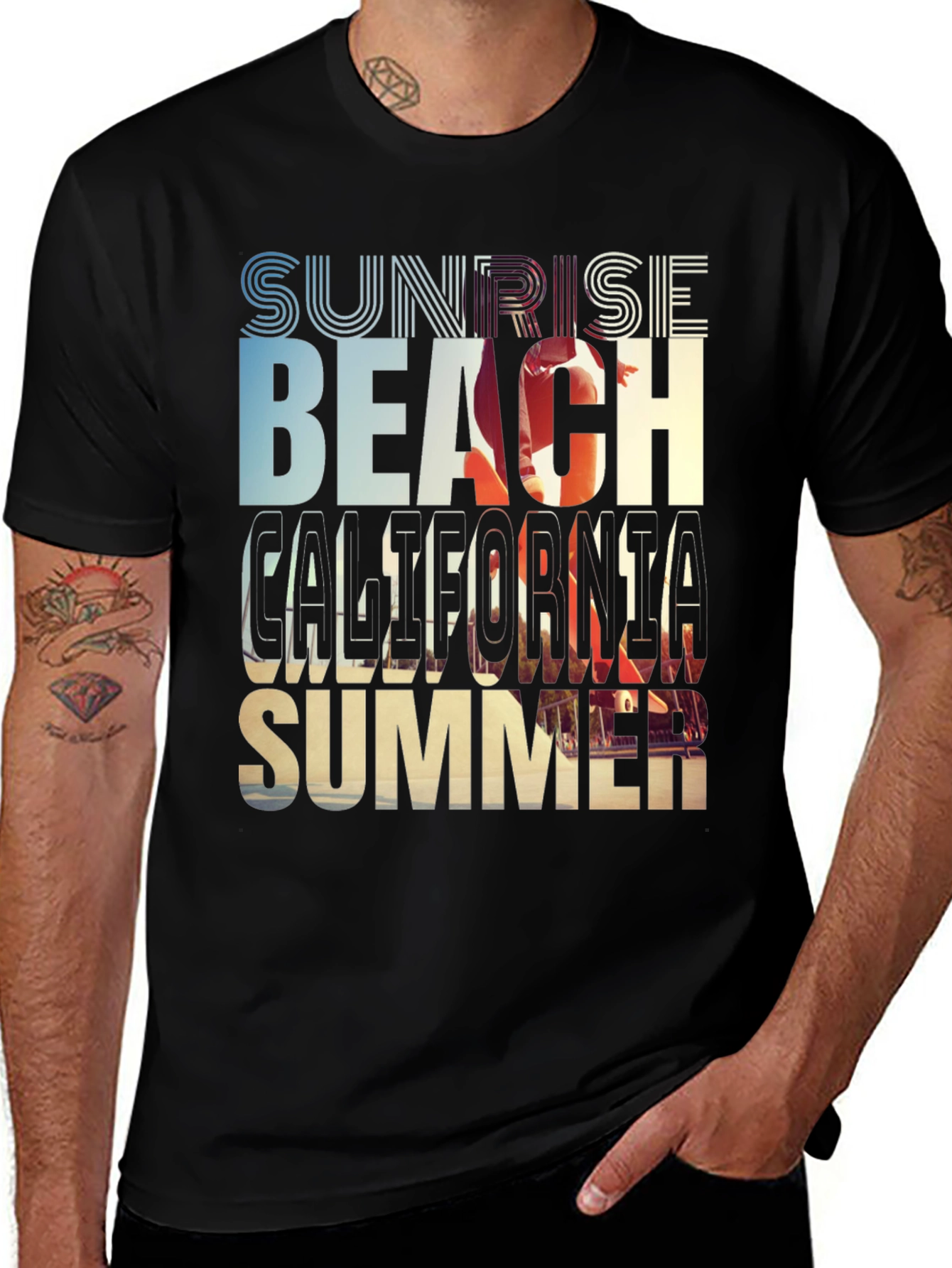 Variant 10 of Sunset Beach California Summer Graphic T-Shirt