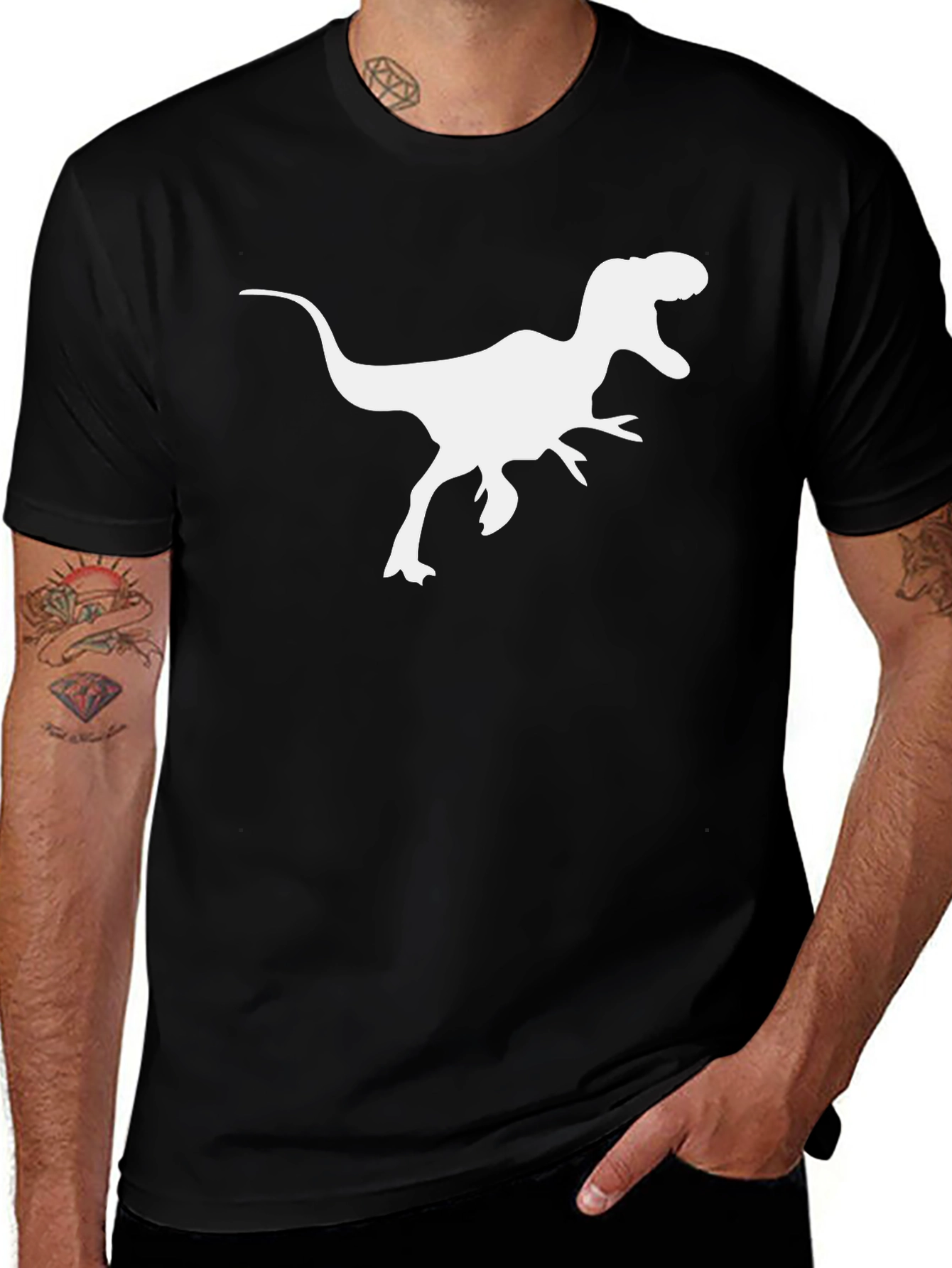 Dino T-Rex Graphic Tee - Classic Black