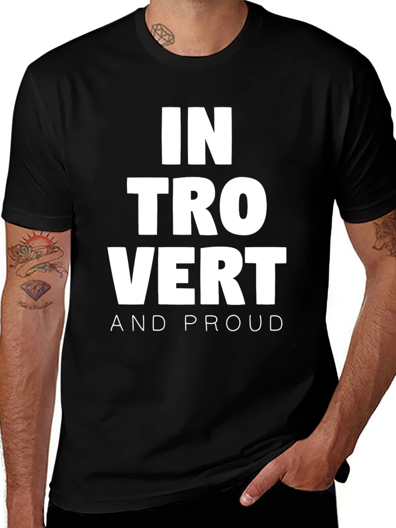 Introvert and Proud Black Graphic T-Shirt