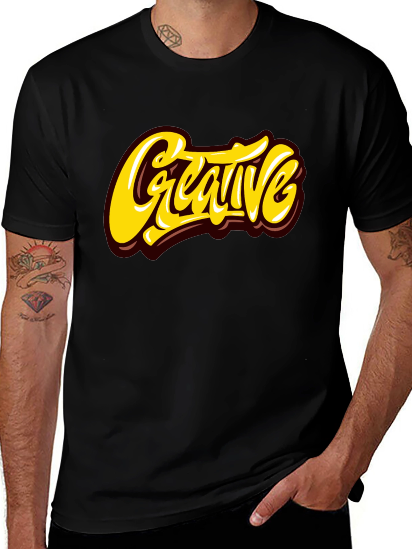 Variant 17 of Creative Graphic Tee - Stylish Black Cotton T-Shirt