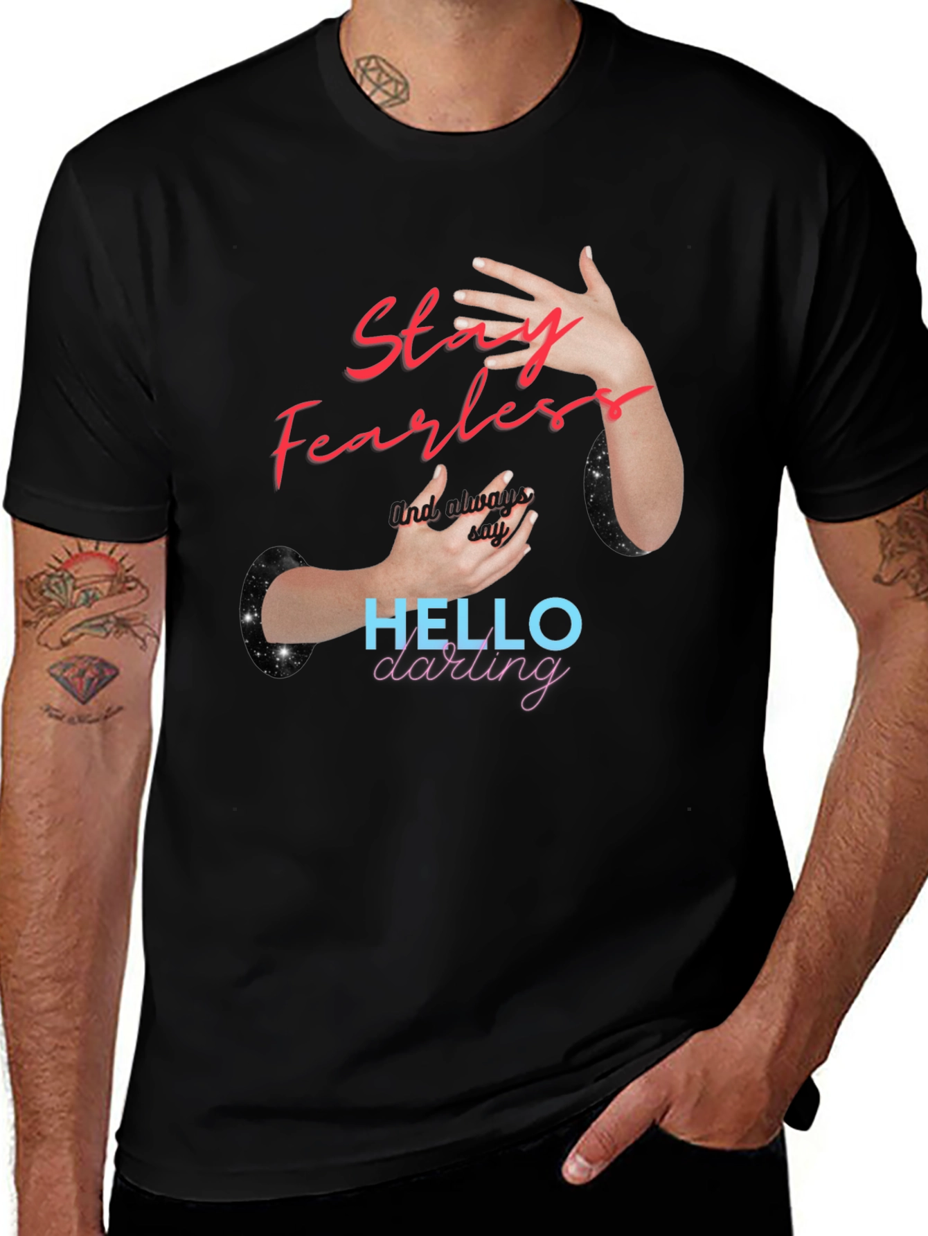 Variant 22 of Stay Fearless Graphic Tee - Trendy Black T-Shirt