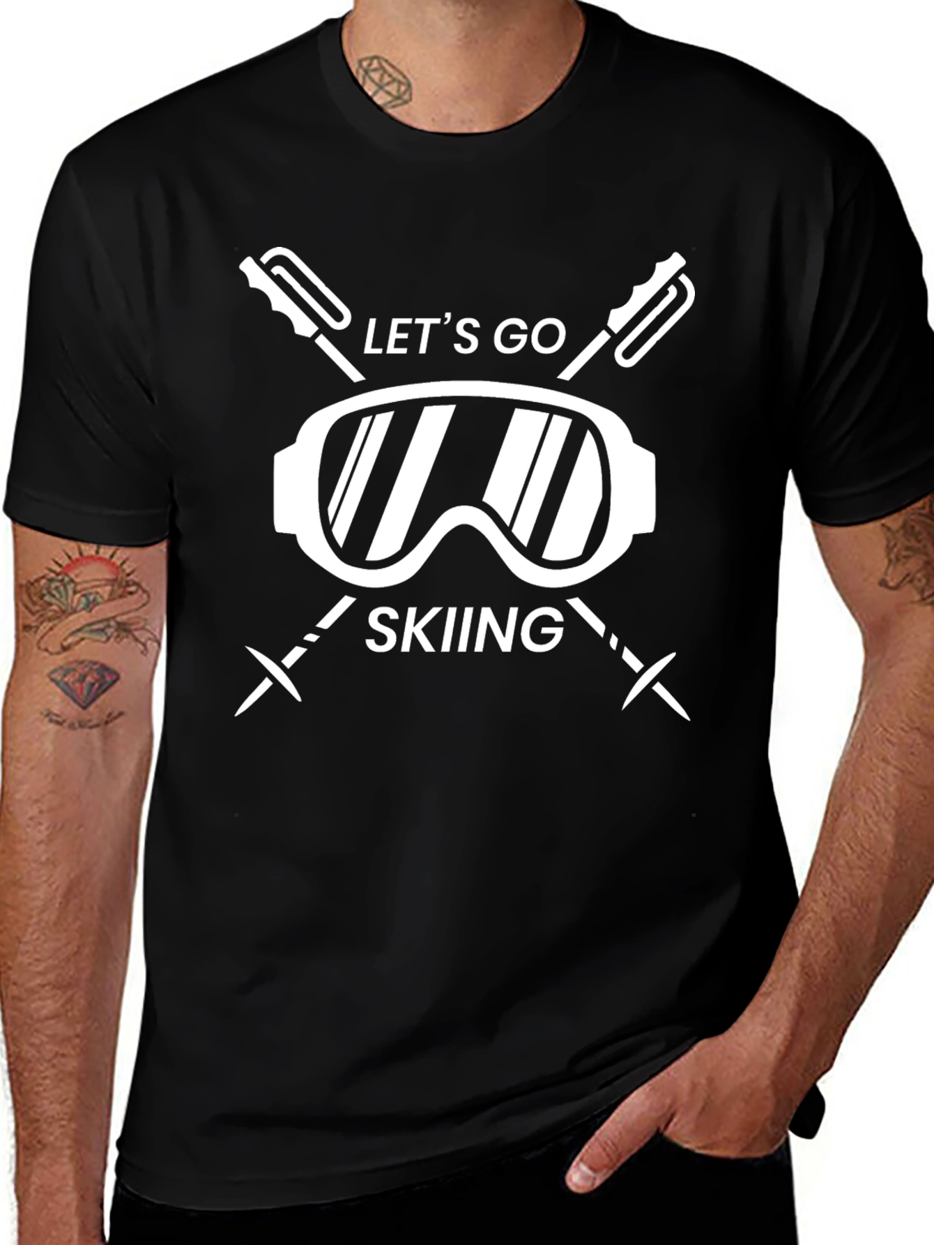 Variant 17 of Let's Go Skiing Graphic T-Shirt