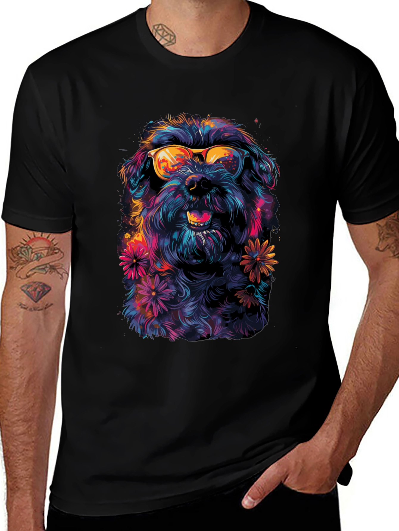 Variant 15 of Cool Dog Graphic Tee - Funky Pup with Shades