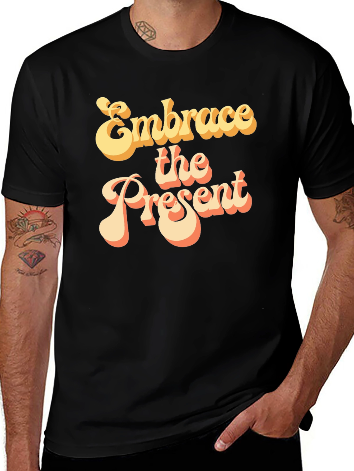 Variant 17 of Embrace the Present Retro Graphic T-Shirt