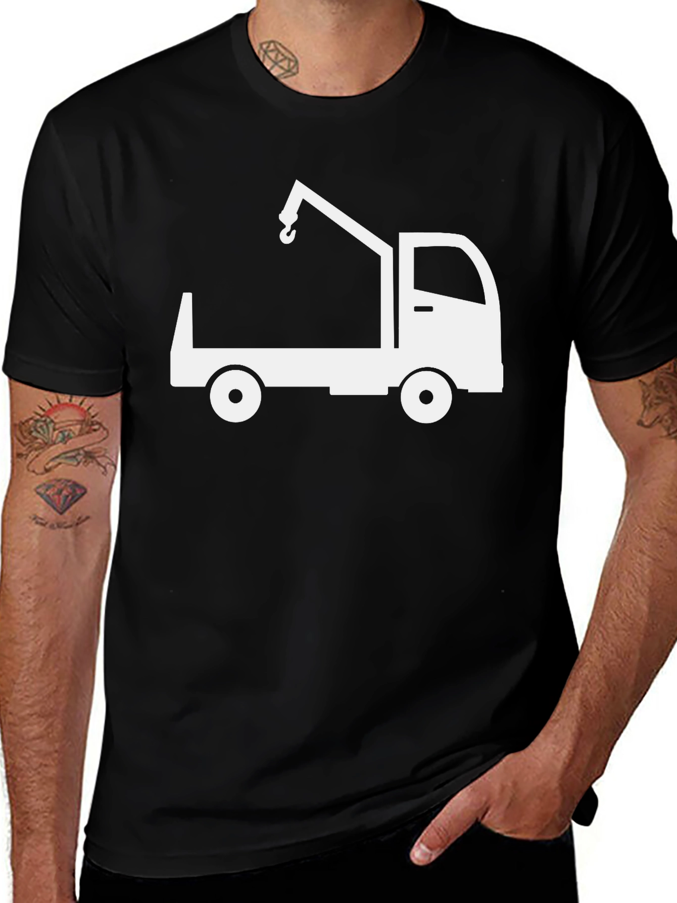Crane Truck Graphic Tee - Black