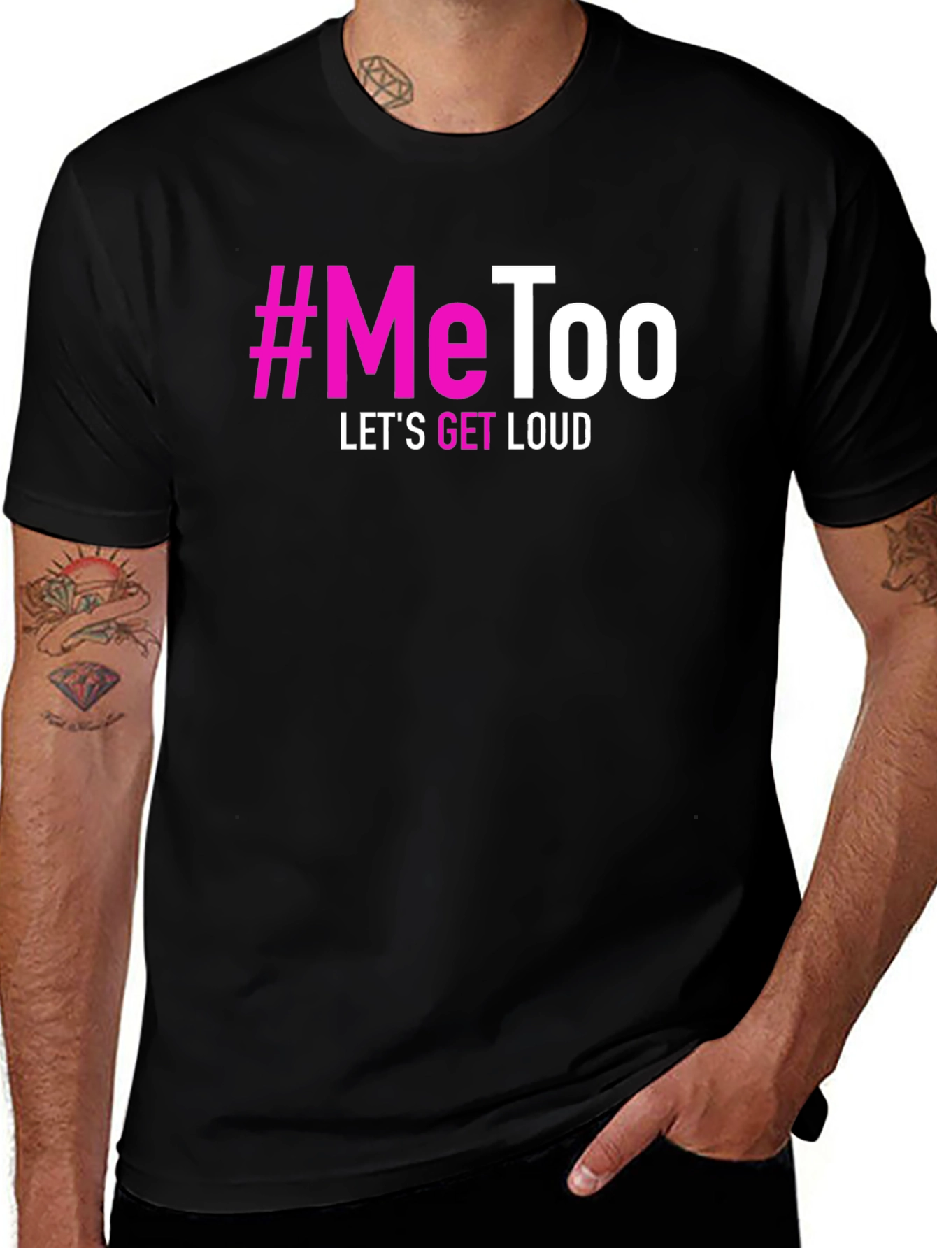 #MeToo Let's Get Loud Black Graphic Tee - Statement T-Shirt