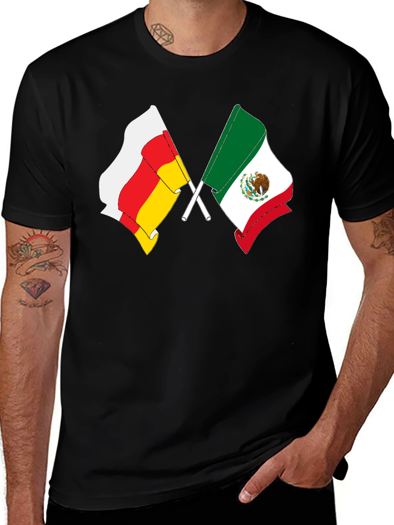 Variant 5 of Crossed Flags Graphic Tee