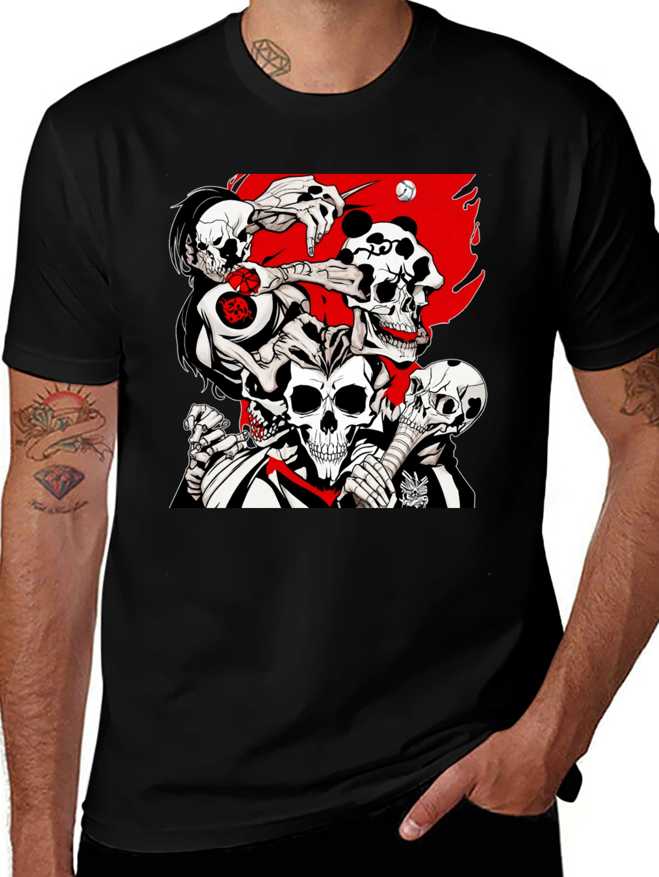 Skull Print Graphic Tee - Edgy Streetwear