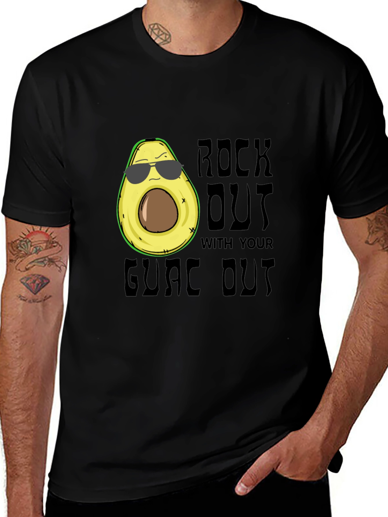Variant 26 of Rock Out With Your Guac Out Avocado Graphic Tee