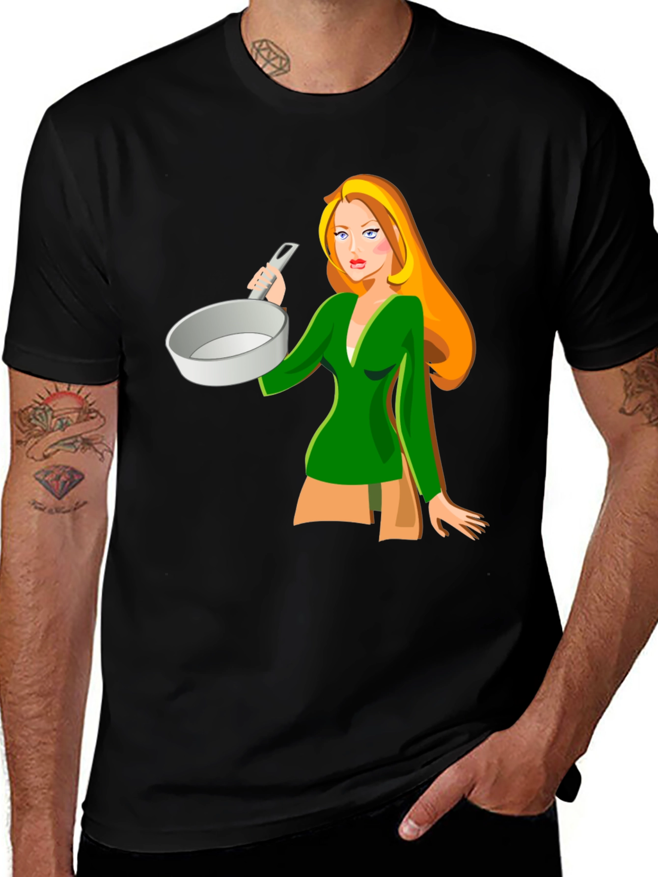 Cartoon Cook T-Shirt - Black