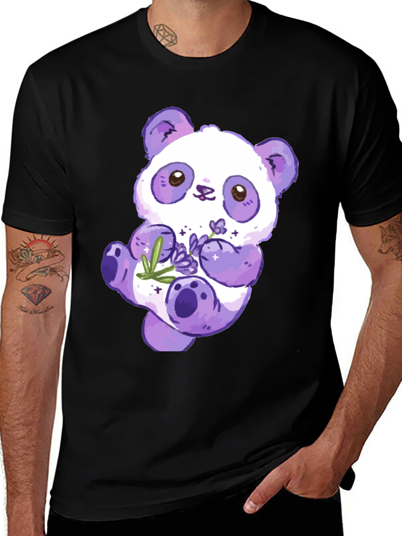 Variant 11 of Cute Purple Panda Graphic T-Shirt