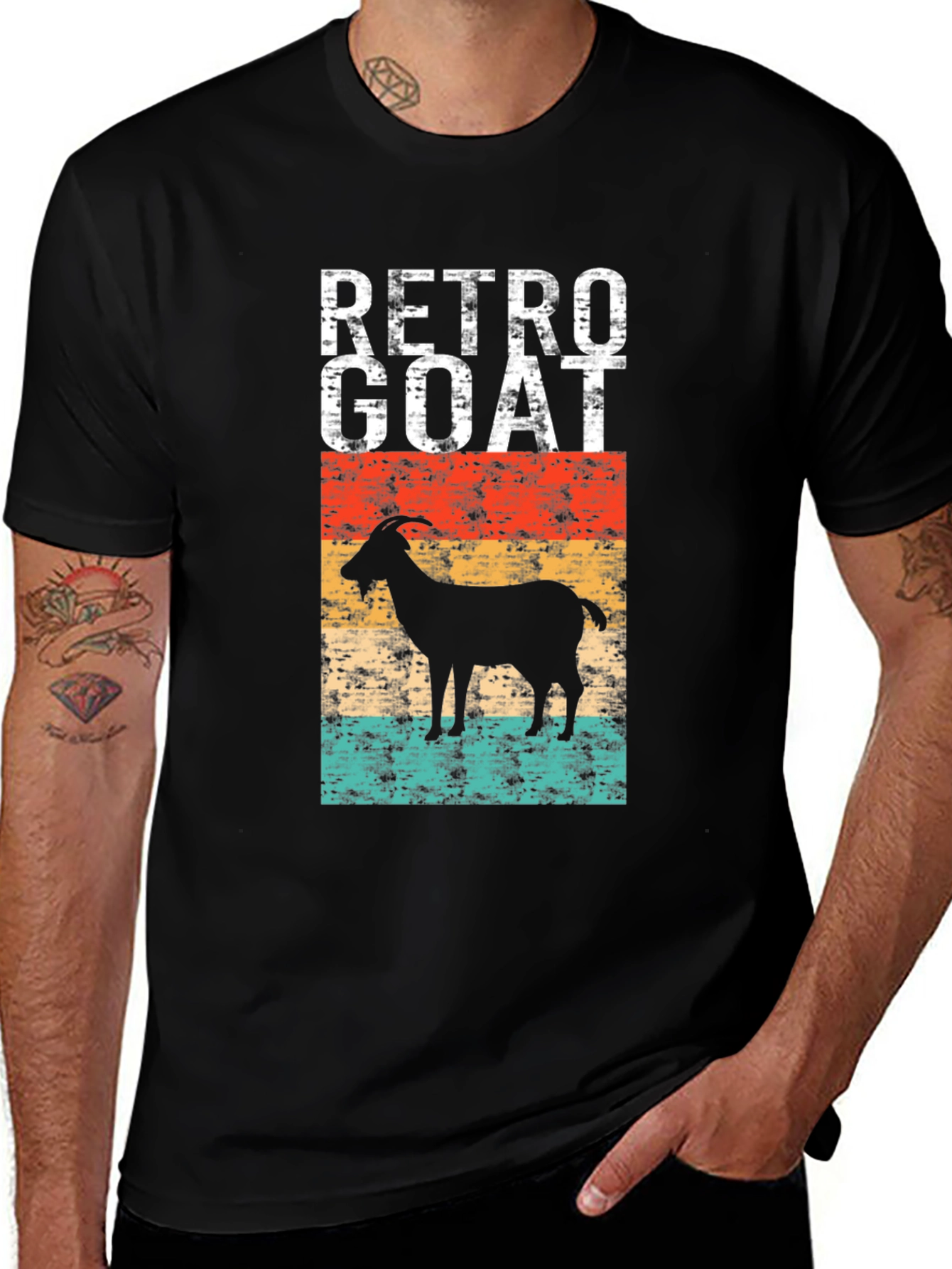 Variant 9 of Retro Goat Graphic Tee - Cool Animal Design