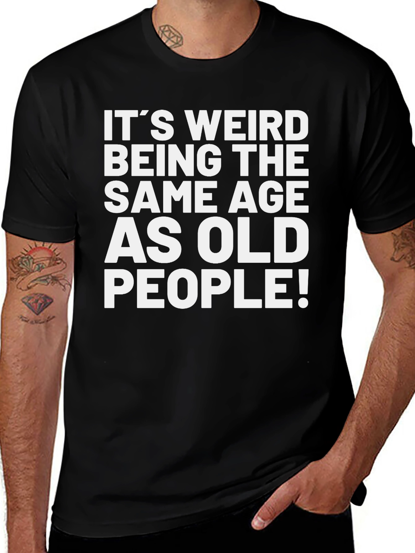 Variant 22 of Funny 'Same Age as Old People' Graphic Tee