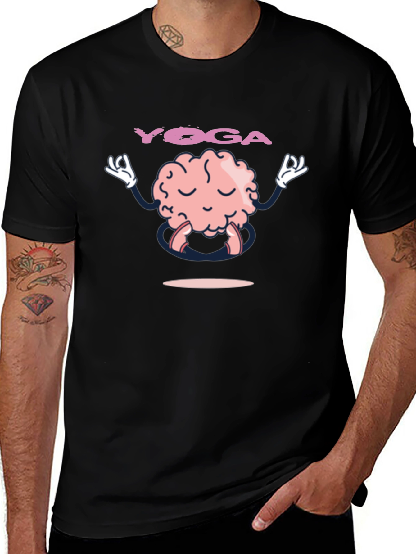 Variant 29 of Yoga Brain Men's Black T-Shirt