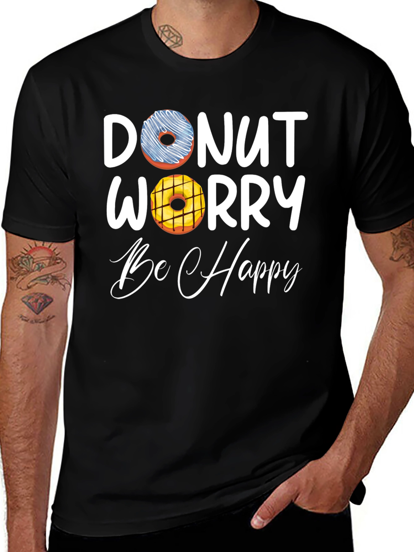 Variant 12 of Donut Worry Be Happy Graphic T-Shirt