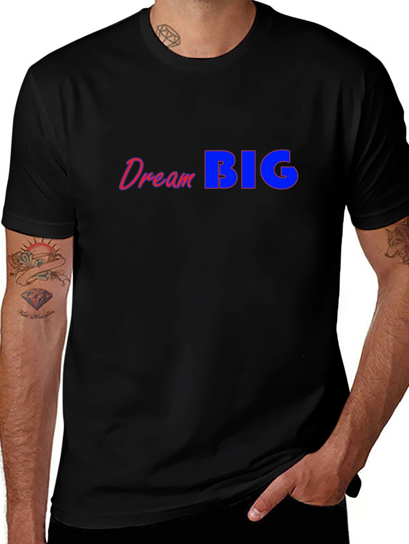 Variant 29 of Dream BIG Graphic Tee - Men's Black Short Sleeve Shirt