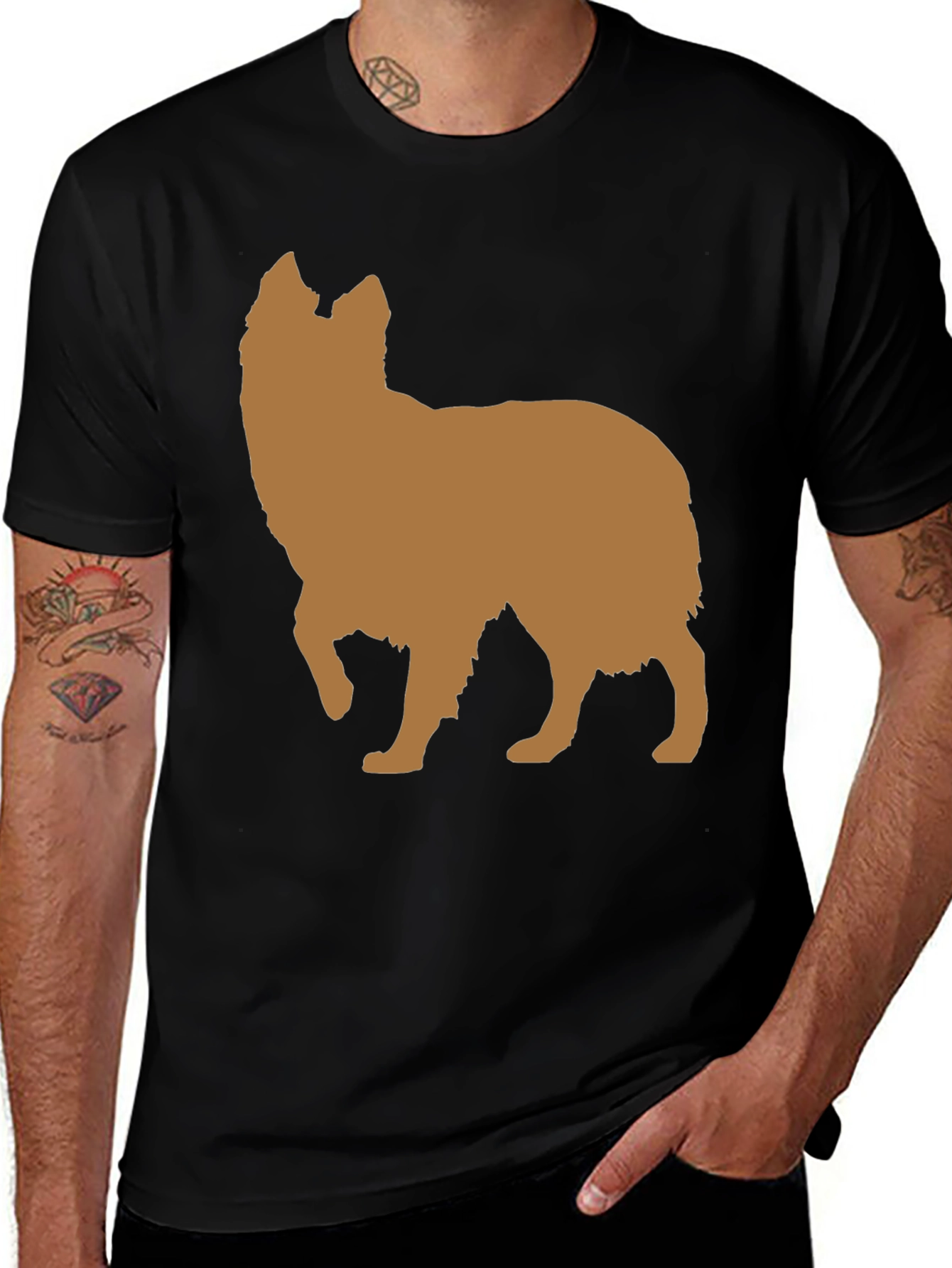 Variant 27 of Dog Silhouette Black T-Shirt