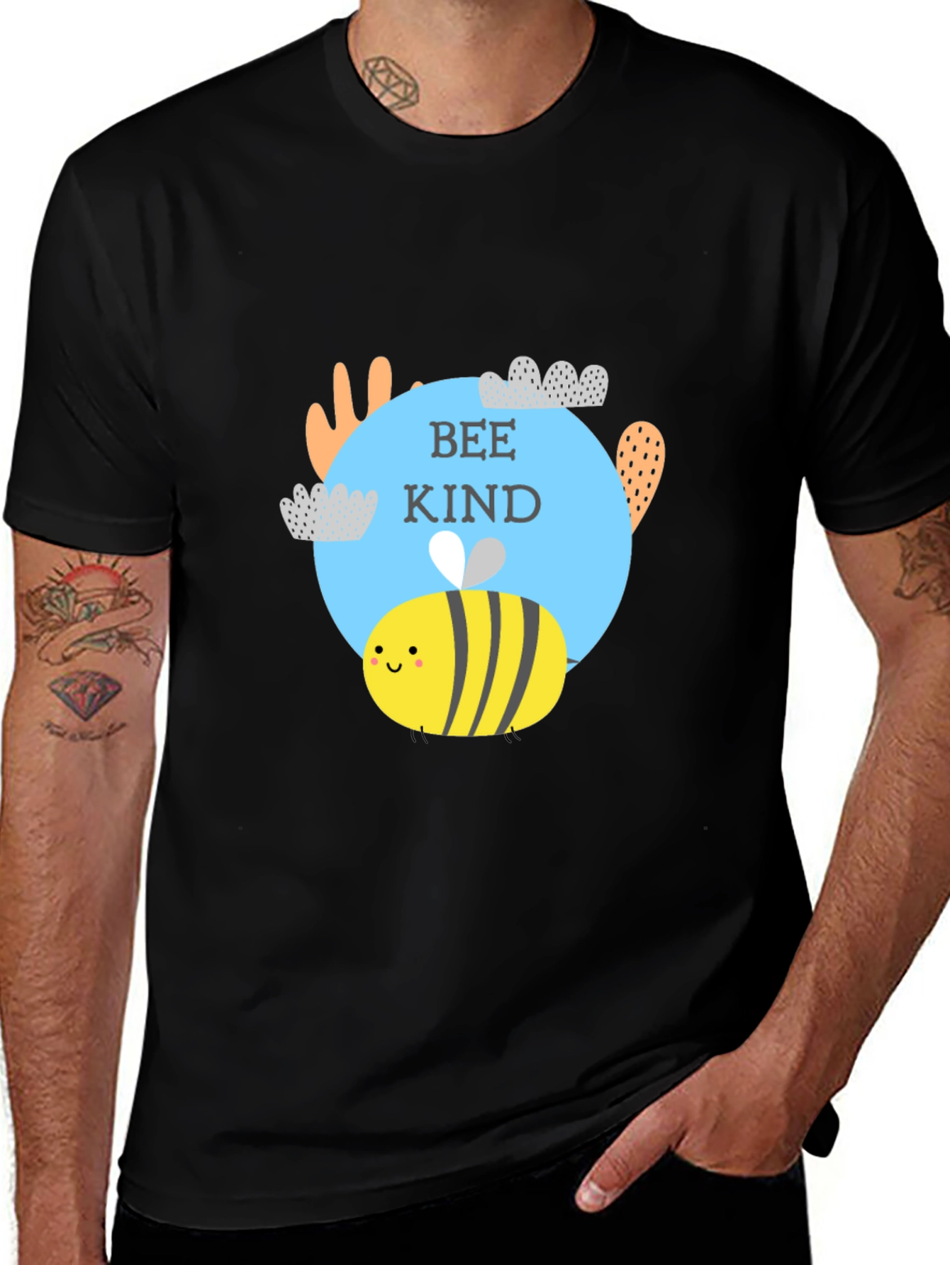 Bee Kind Graphic Tee - Black Cotton Shirt