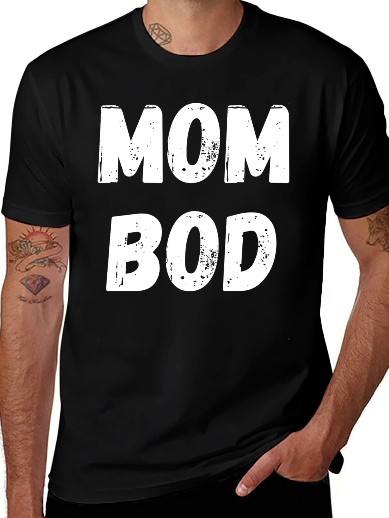 Variant 27 of Mom Bod Black T-Shirt Funny Novelty Tee