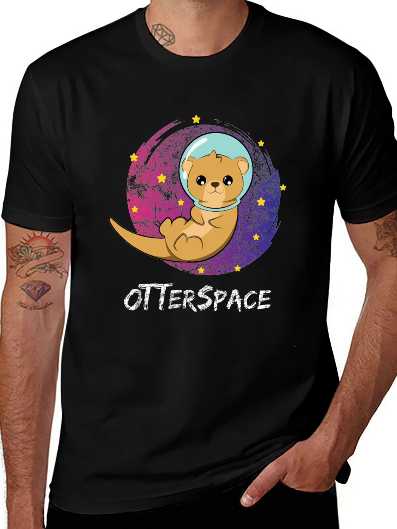 Variant 13 of Otterspace T-Shirt: Cute Space Otter Design