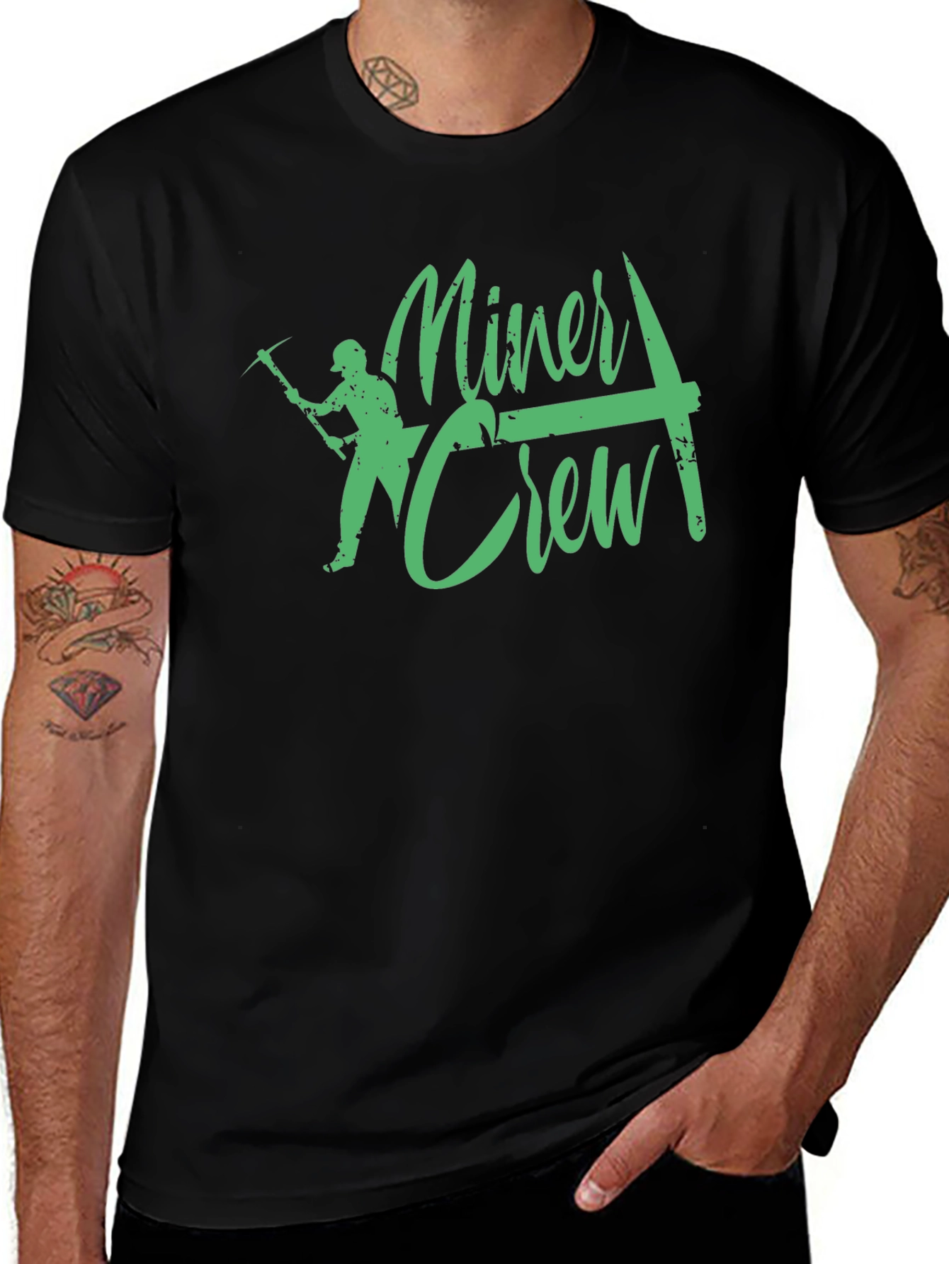 Variant 26 of Miner Crew T-Shirt Black Graphic Tee