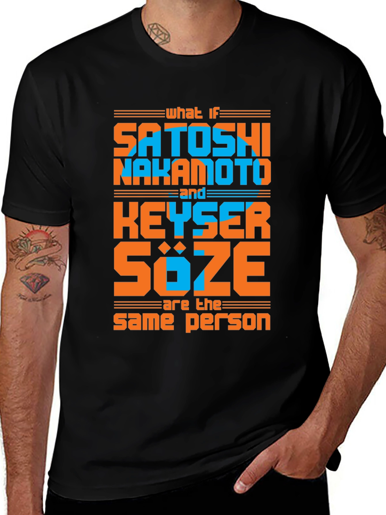 Variant 12 of Satoshi Nakamoto & Keyser Soze Conspiracy T-Shirt