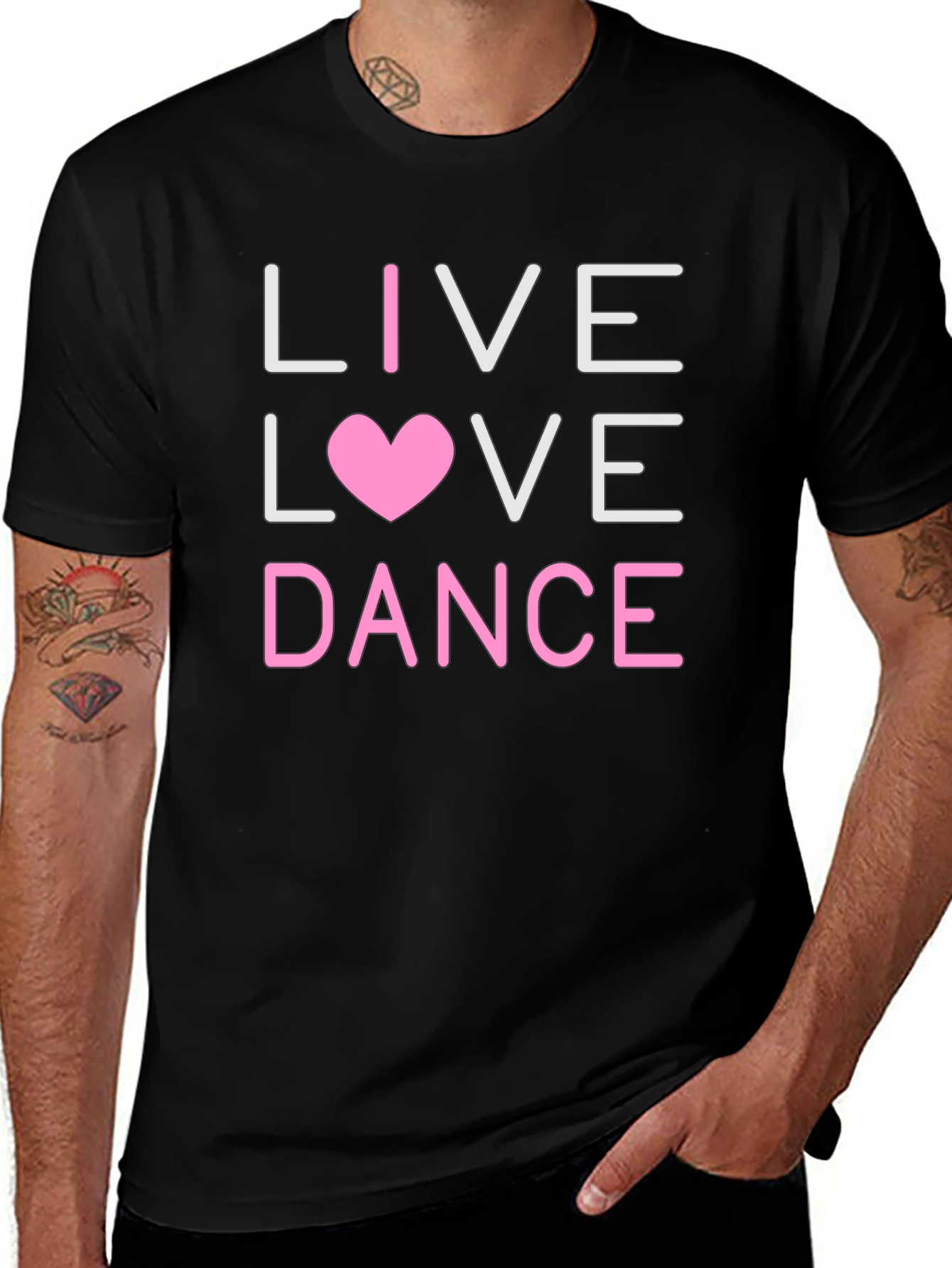 Variant 20 of Live Love Dance Graphic Tee - Black