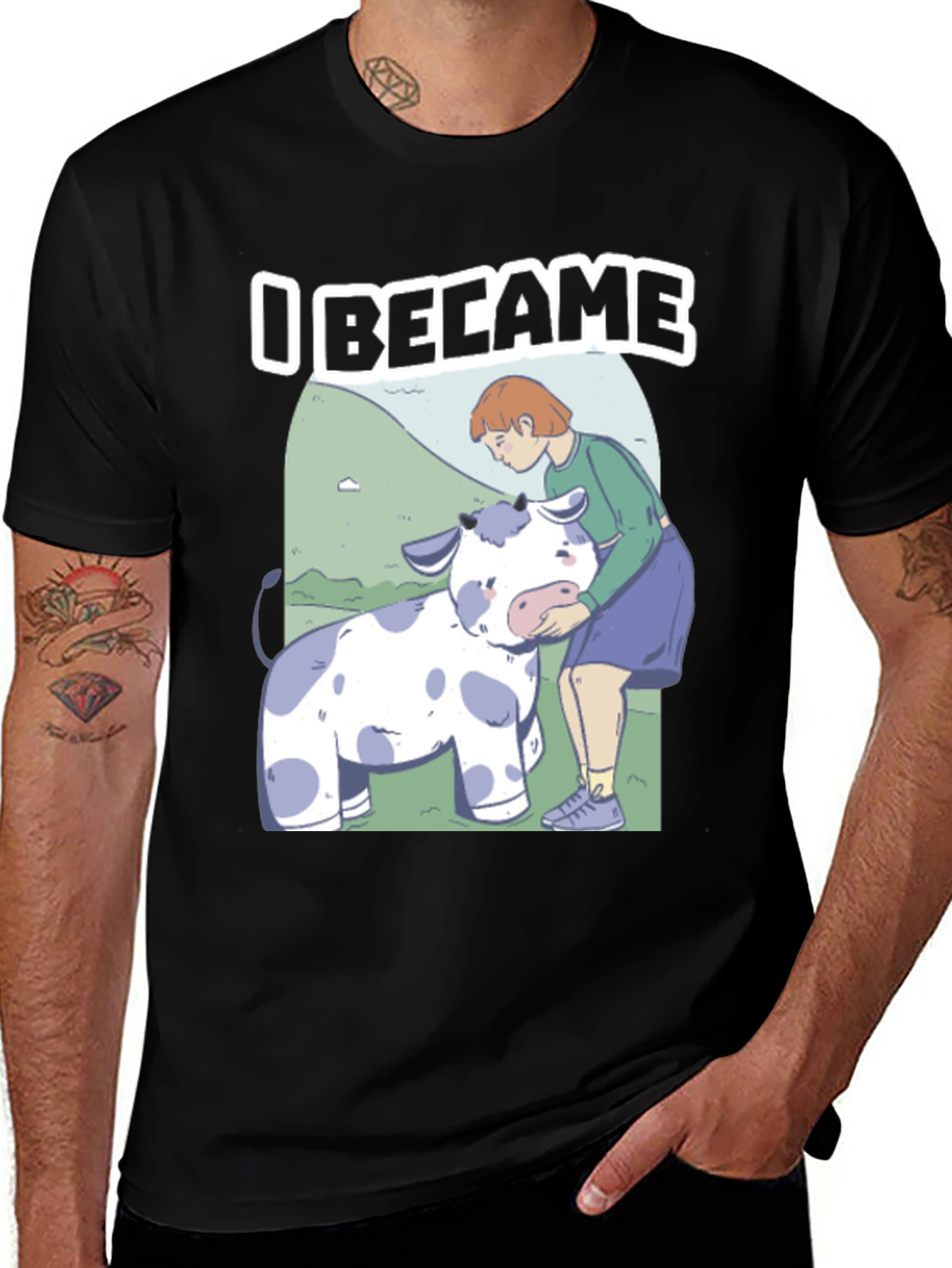 Variant 8 of I Became T-Shirt Cow Design