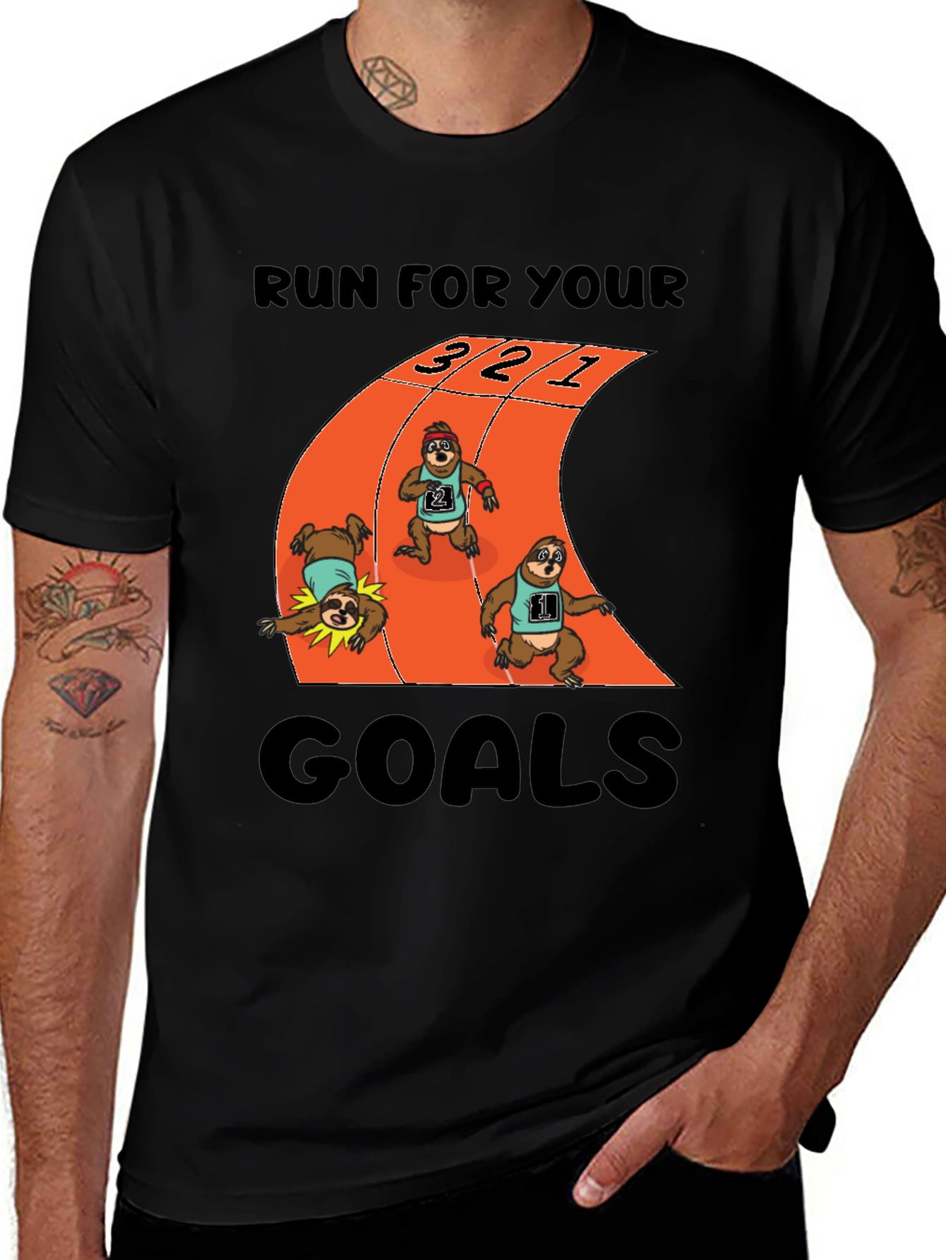 Variant 27 of Sloth Runner T-Shirt - Achieve Your Goals!