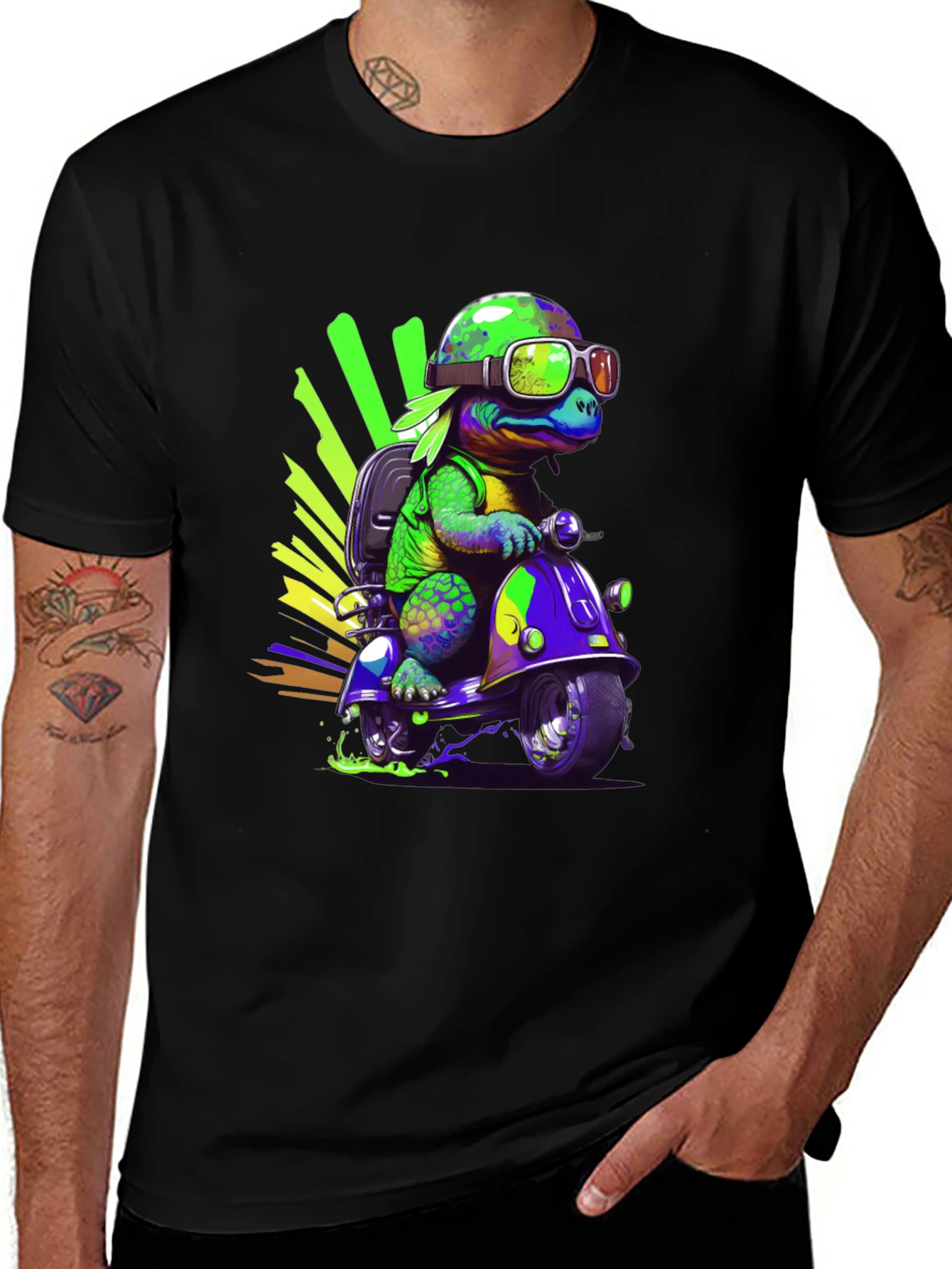 Variant 20 of Cool Turtle Scooter Graphic Tee