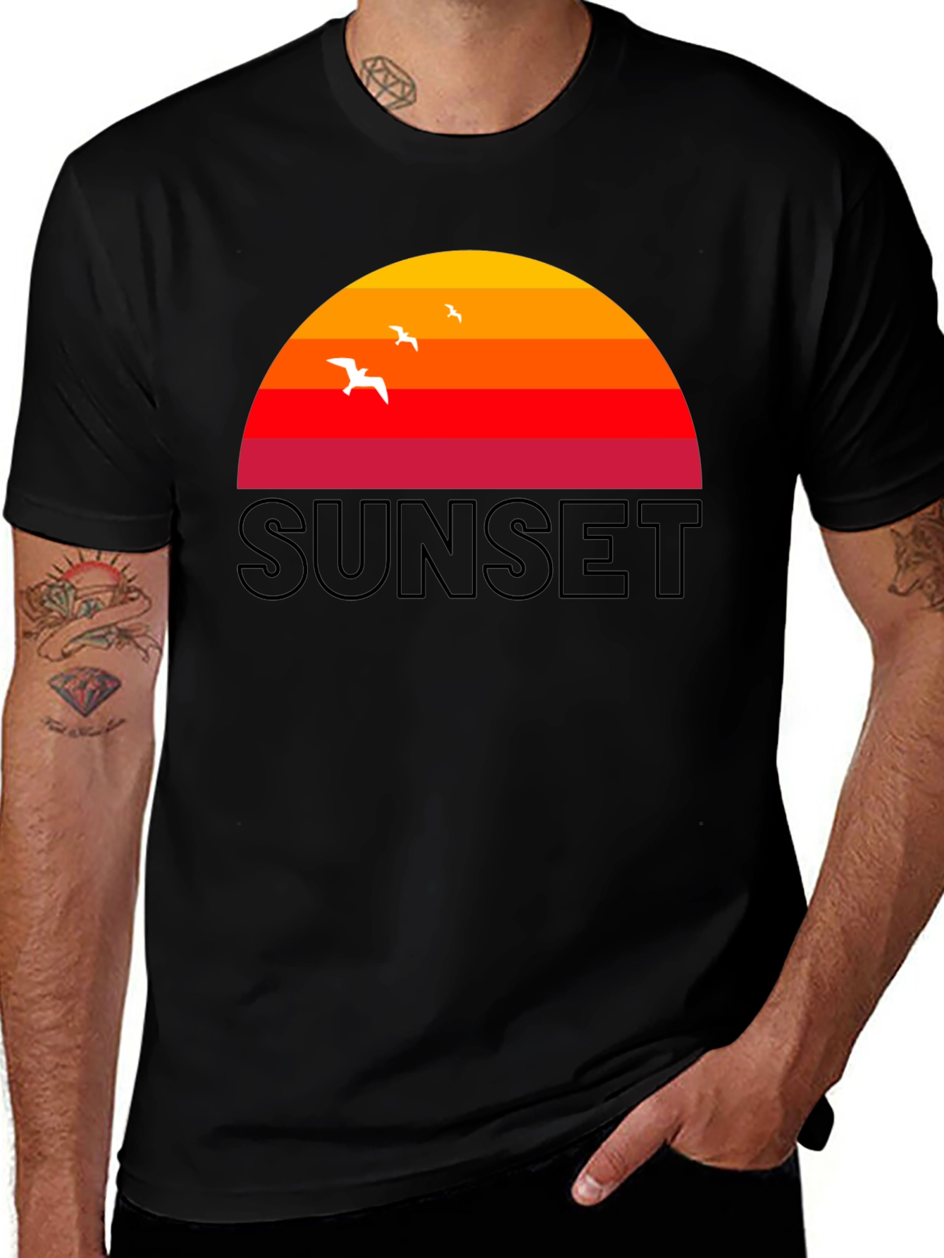 Variant 30 of Sunset Graphic T-Shirt - Retro Design