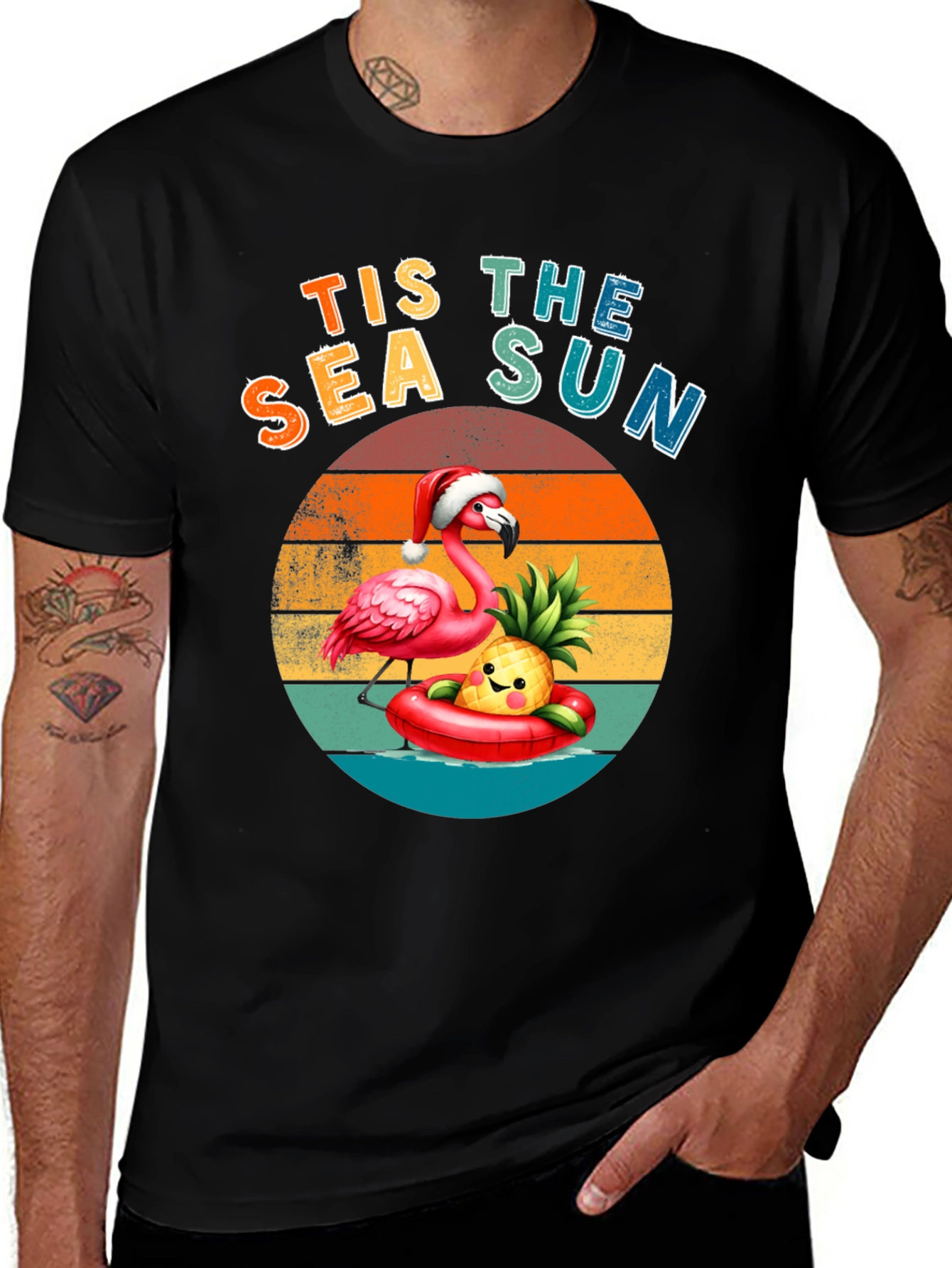 Variant 26 of Tis The Sea Sun Flamingo Graphic Tee