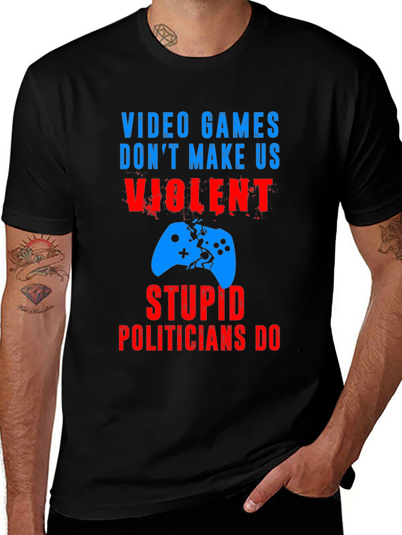Variant 28 of Video Games Don't Make Us Violent T-Shirt
