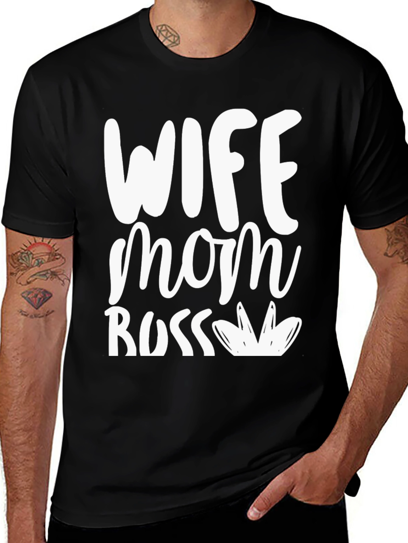 Variant 16 of Wife Mom Boss Graphic T-Shirt