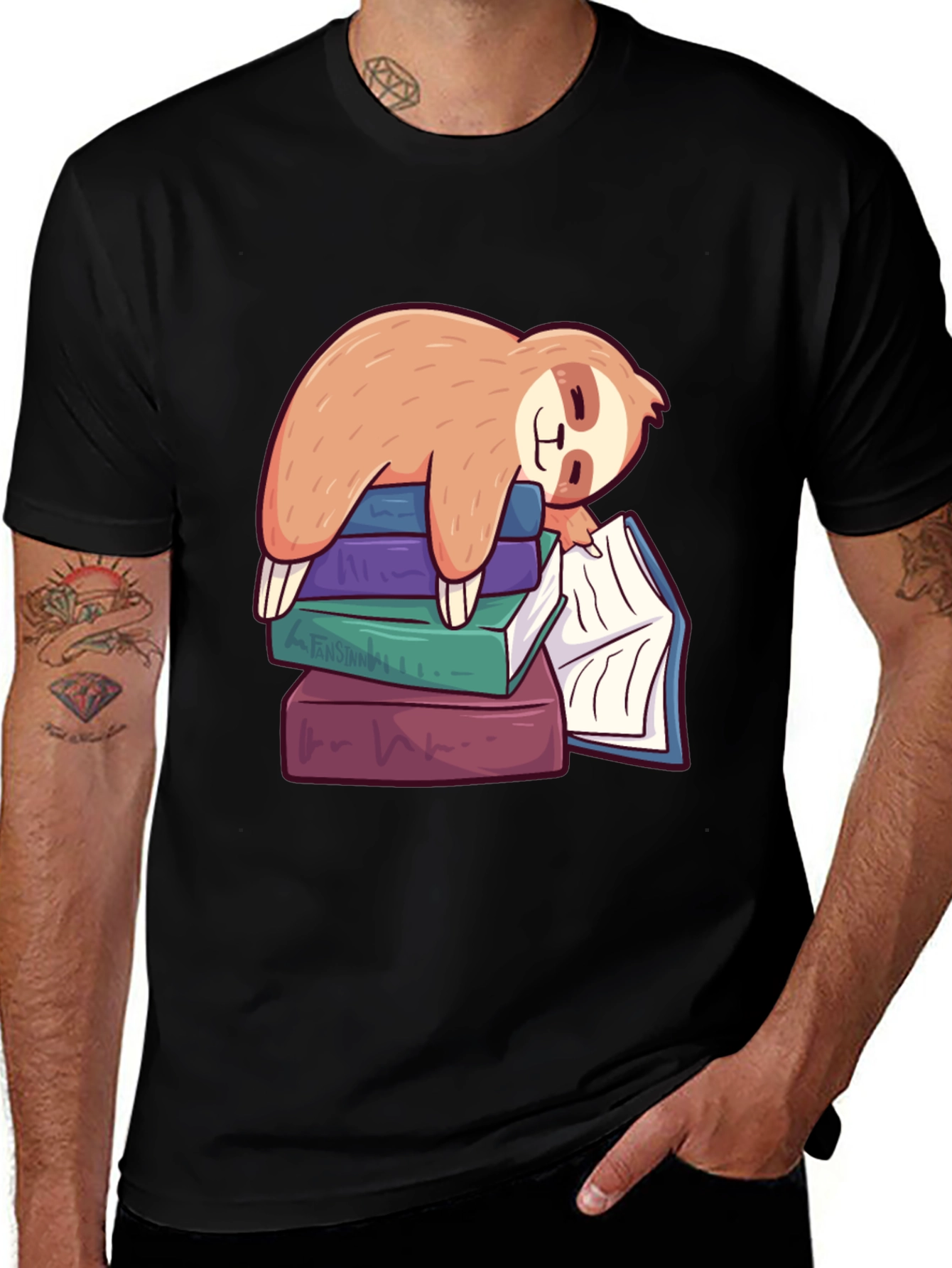 Variant 22 of Cute Sloth Reading Books T-Shirt