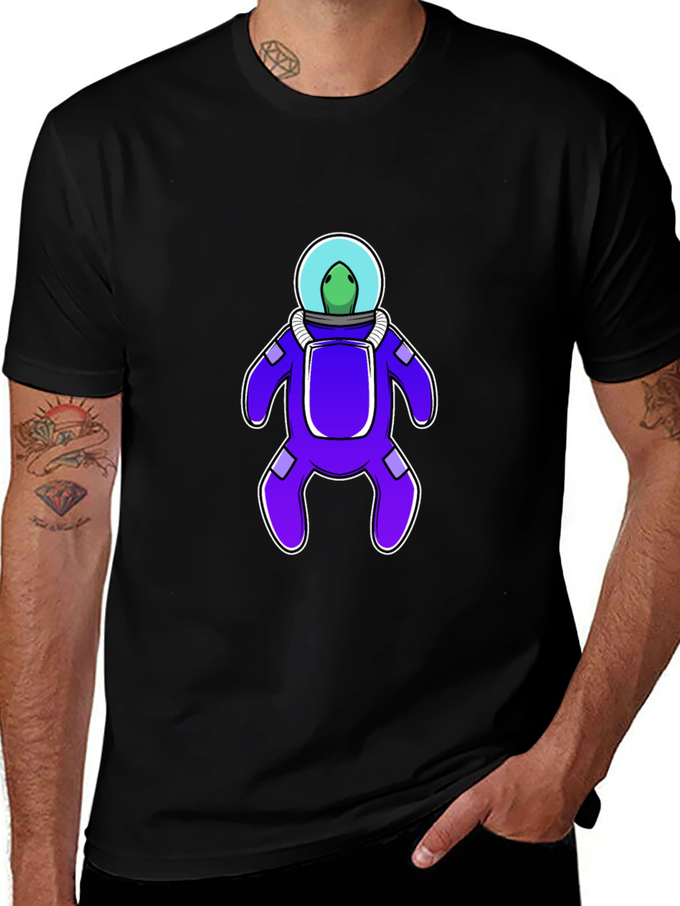 Variant 25 of Astronaut Turtle Graphic Tee - Cool Space Design
