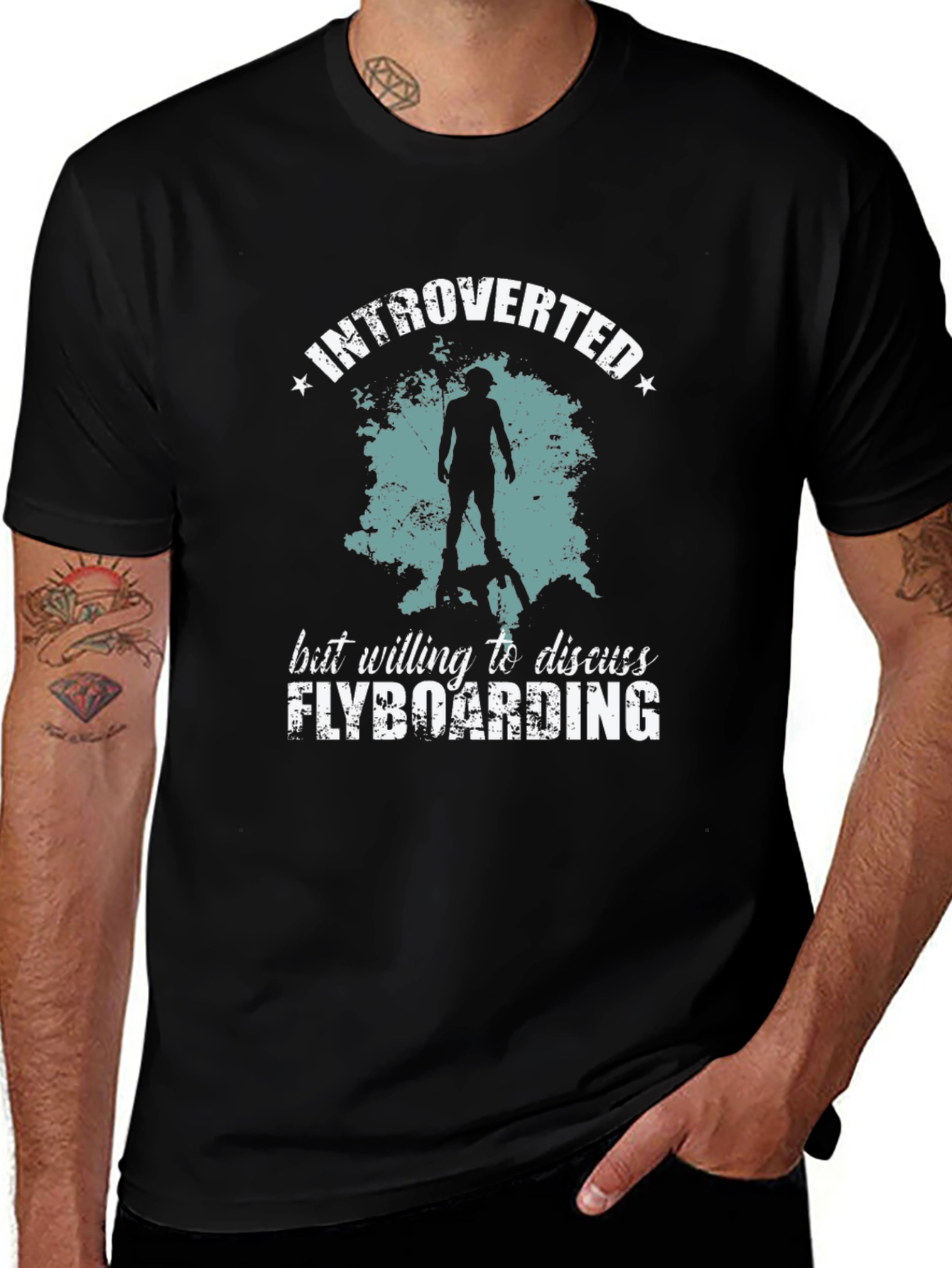 Variant 7 of Introverted Flyboarding Graphic T-Shirt