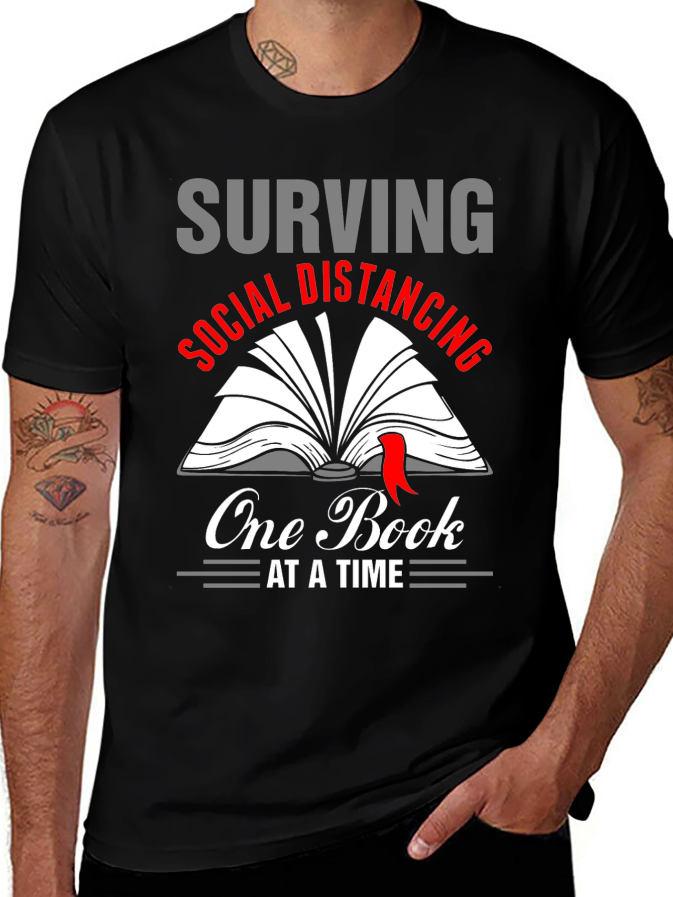 Variant 30 of Surviving Social Distancing Book Lover T-Shirt