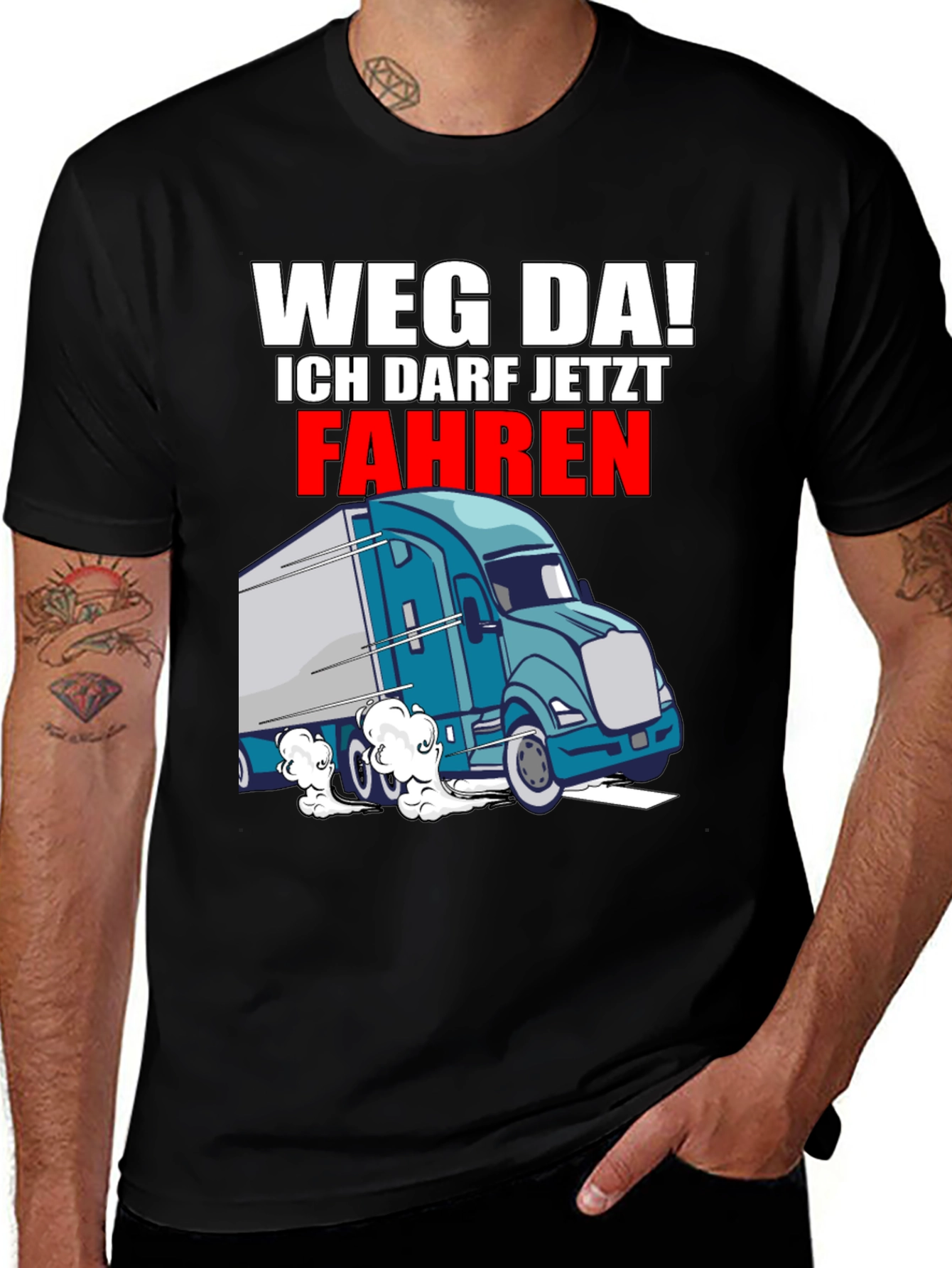 Weg Da! Trucker Graphic T-Shirt