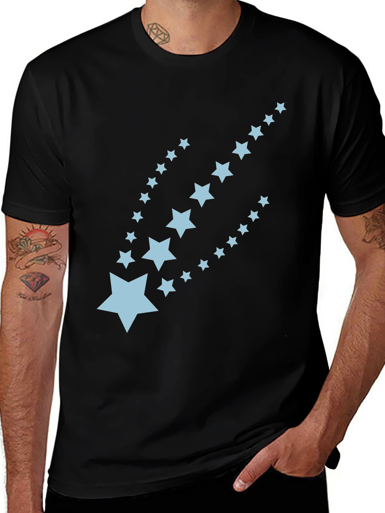 Variant 5 of Star Trail Graphic Tee - Casual Comfort
