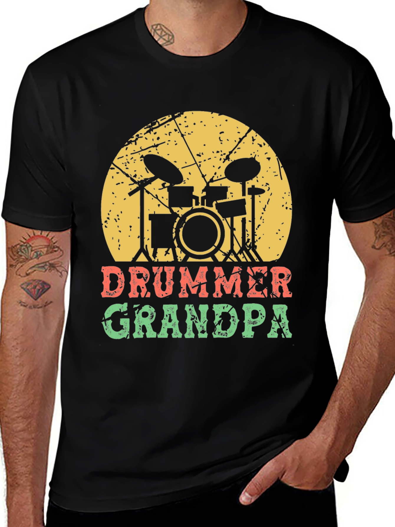 Variant 3 of Drummer Grandpa T-Shirt - Music Lover Gift
