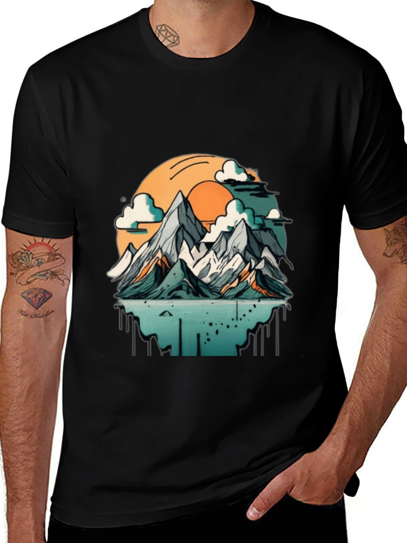 Black Mountain Sunset Graphic T-Shirt main image