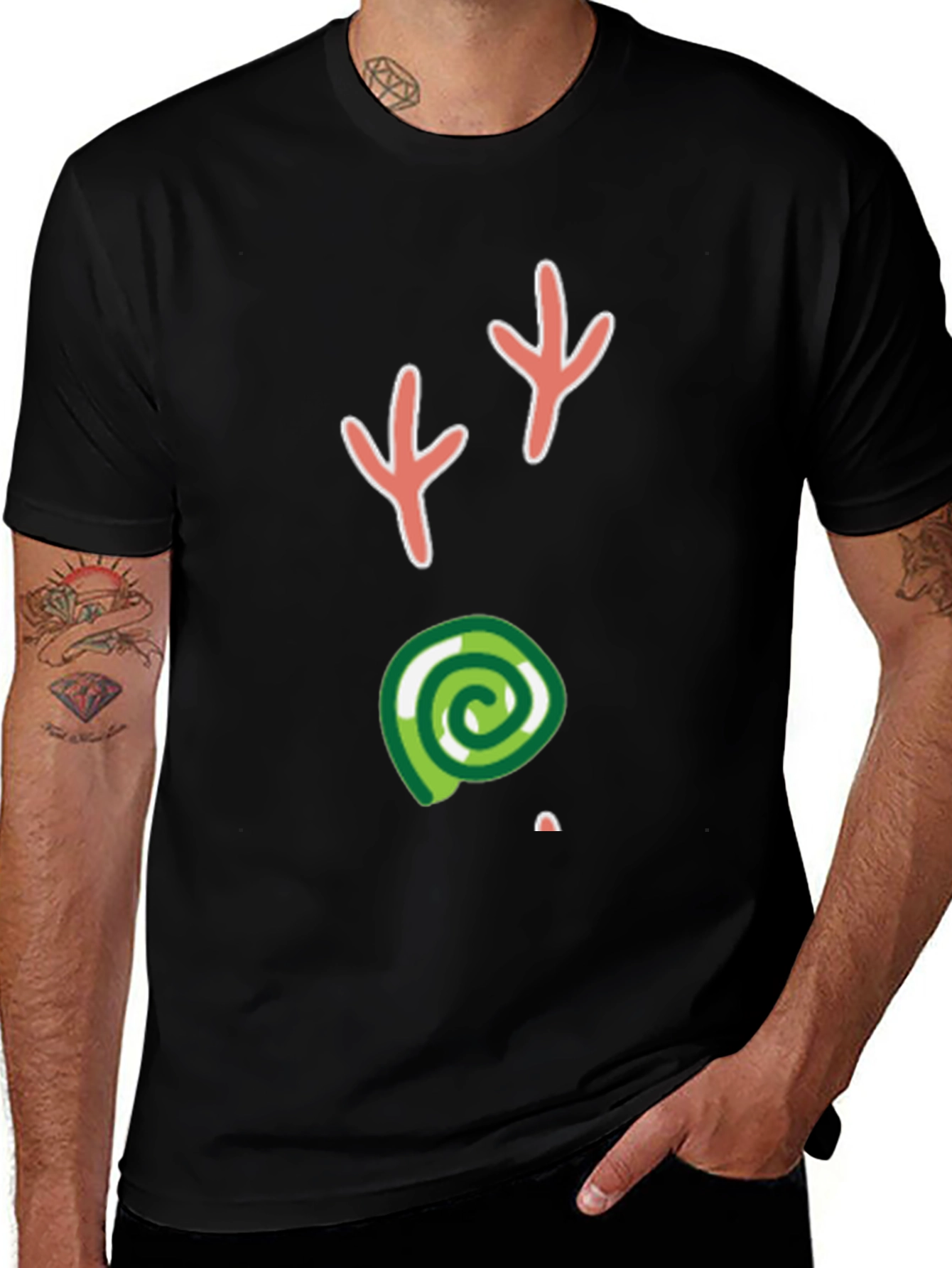Variant 4 of Whimsical Footprints & Swirl Graphic Tee