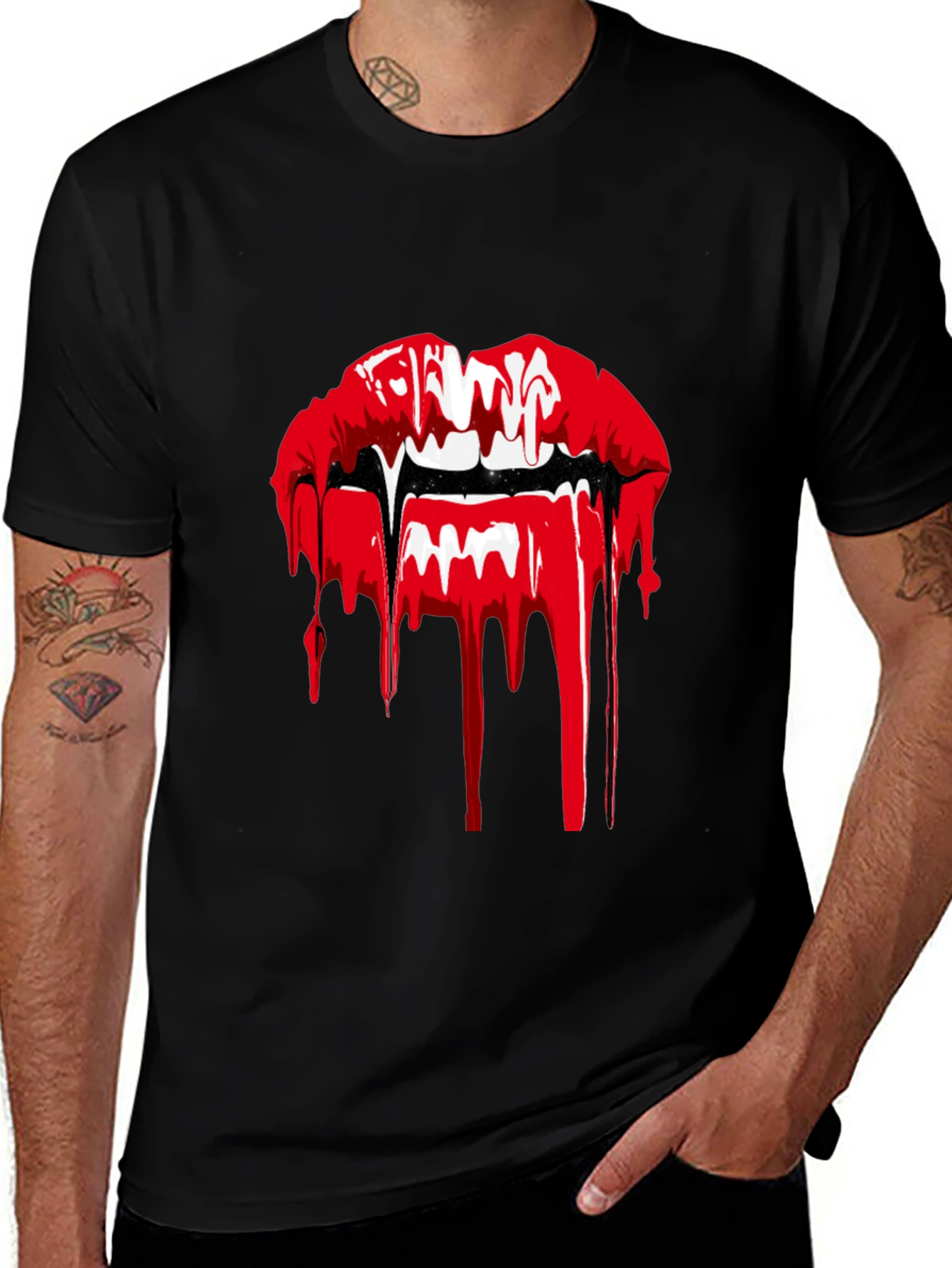 Variant 7 of Vampire Lips Graphic T-Shirt - Black