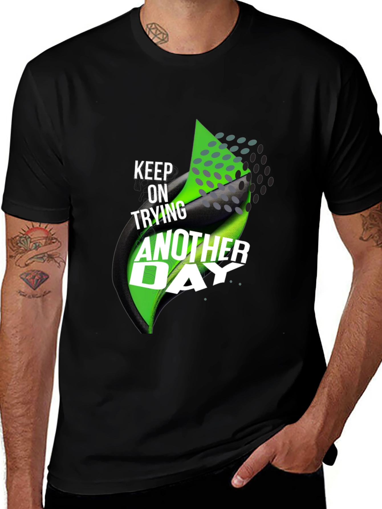 Variant 30 of Motivational T-Shirt: Keep Trying Another Day
