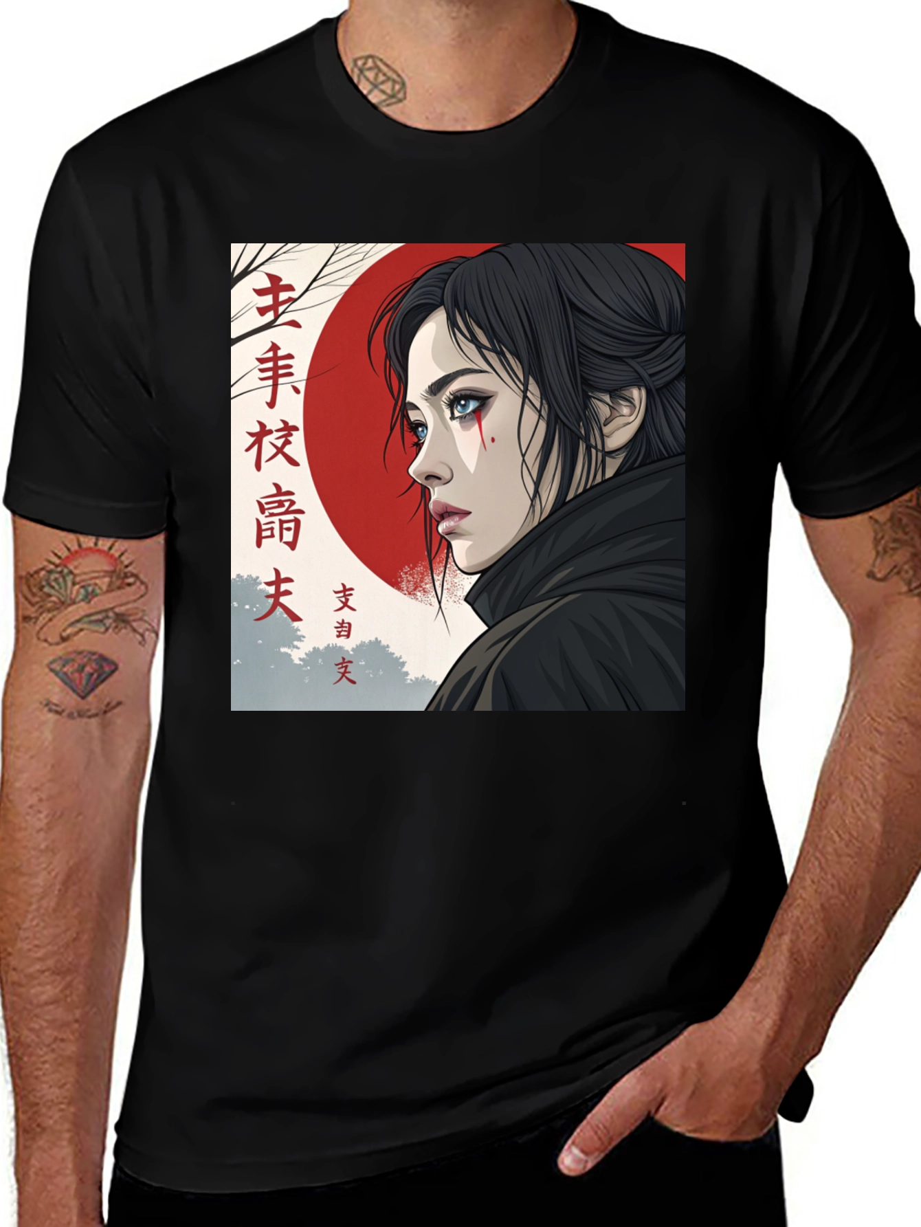 Asian Art Graphic Tee - Unique Design