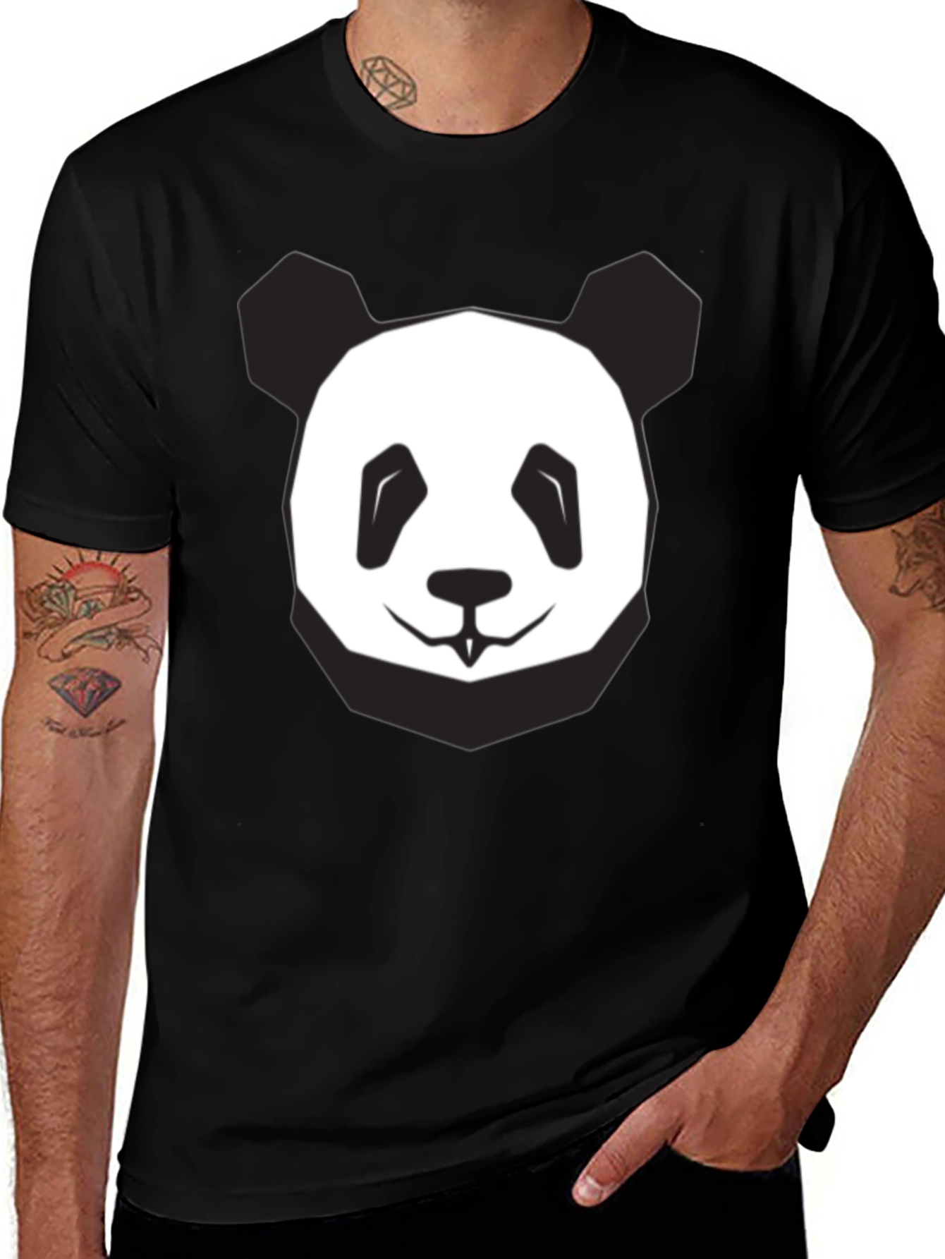 Variant 8 of Cool Panda Graphic Tee - Soft Black Cotton T-Shirt