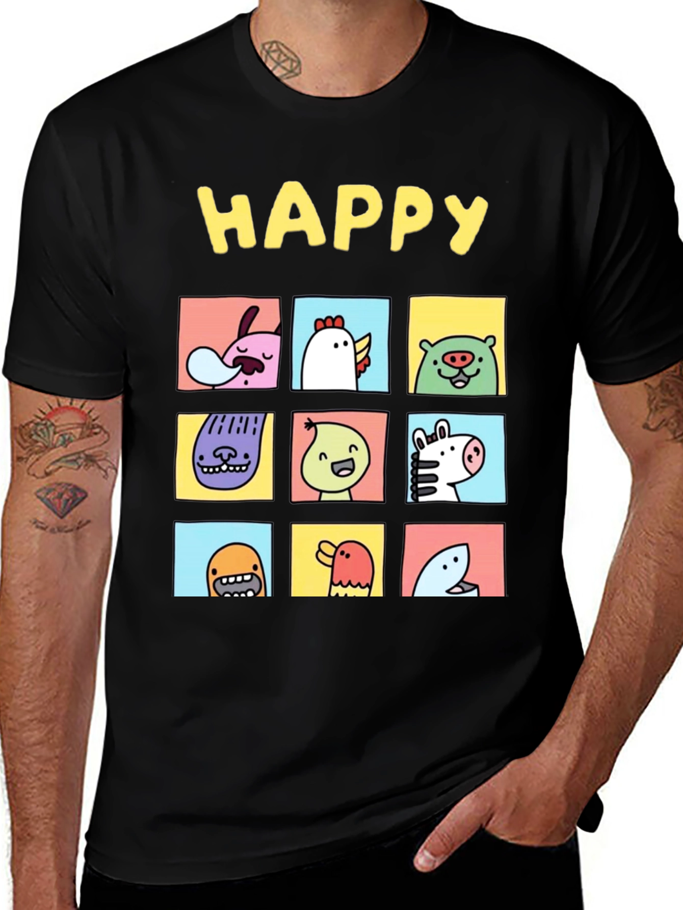 Variant 25 of Happy Animal Faces Graphic T-Shirt