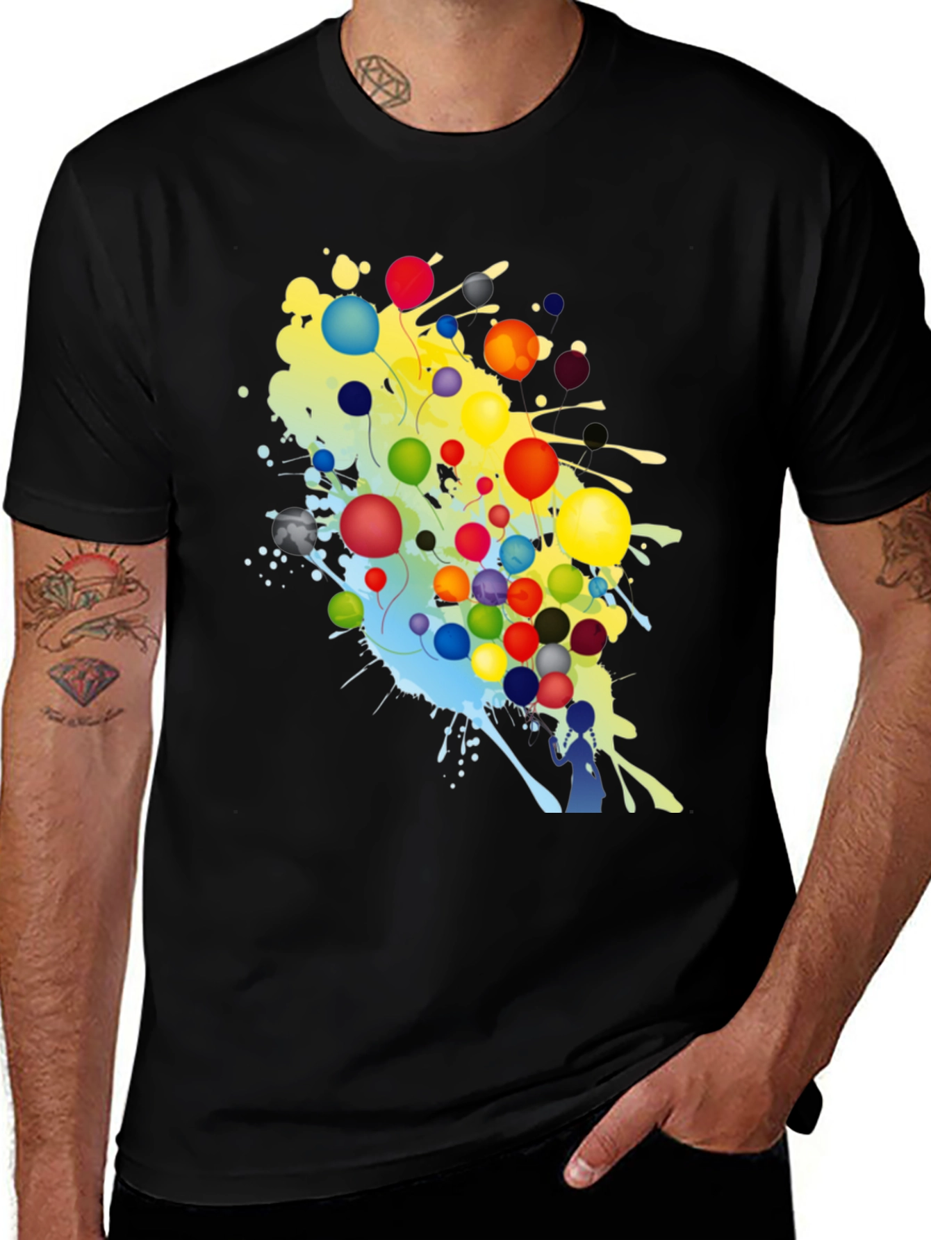 Variant 11 of Colorful Balloon Splash Graphic Tee